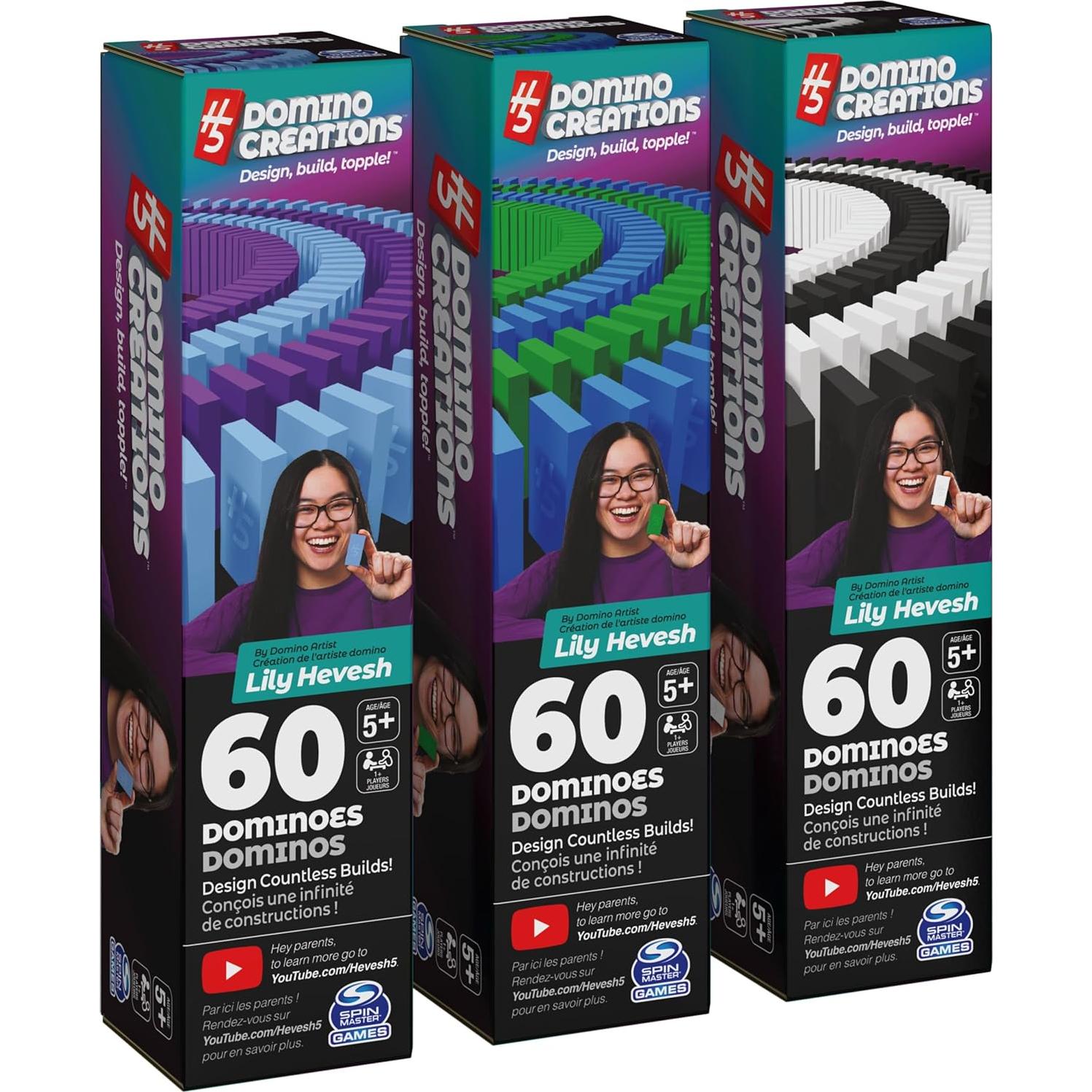 Set de Dominó H5 Spin Master 180 Piezas Colores Neón