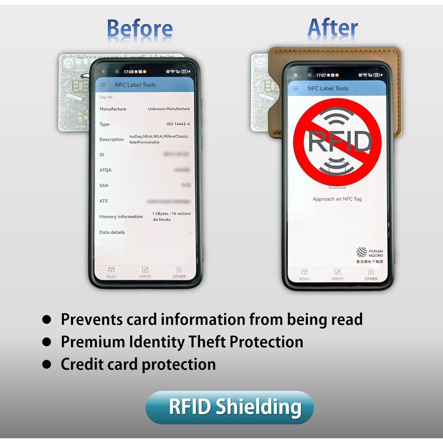 Juego de 7 Fundas Bloqueadoras RFID Objuni - Protección Tarjetas