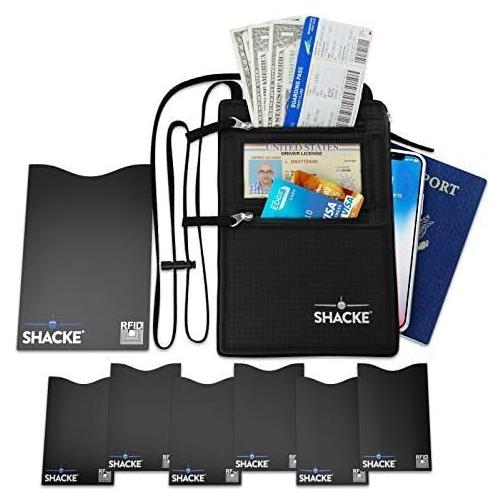 Billetera de viaje oculta Shacke con bloqueador RFID 12.7x18.8cm