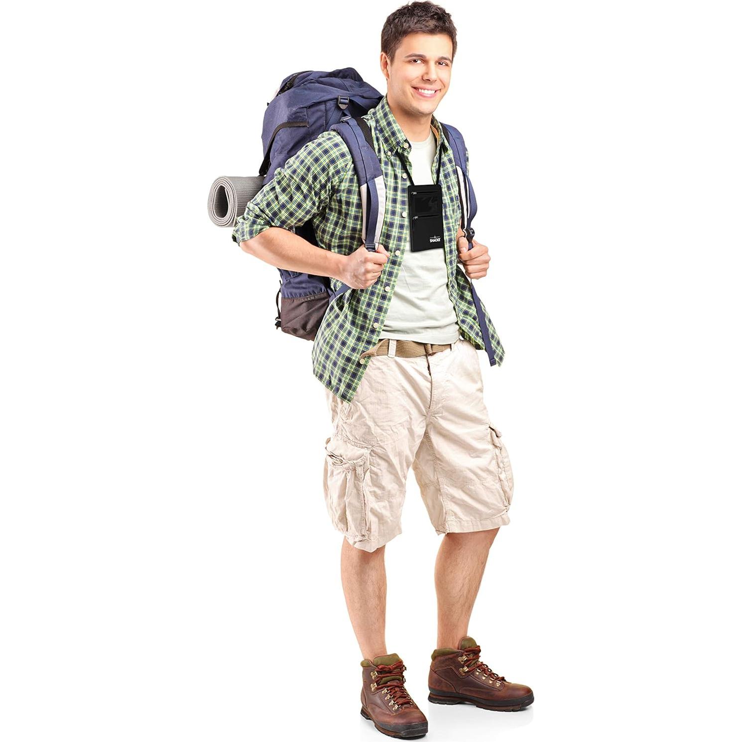 Billetera de viaje oculta Shacke con bloqueador RFID 12.7x18.8cm