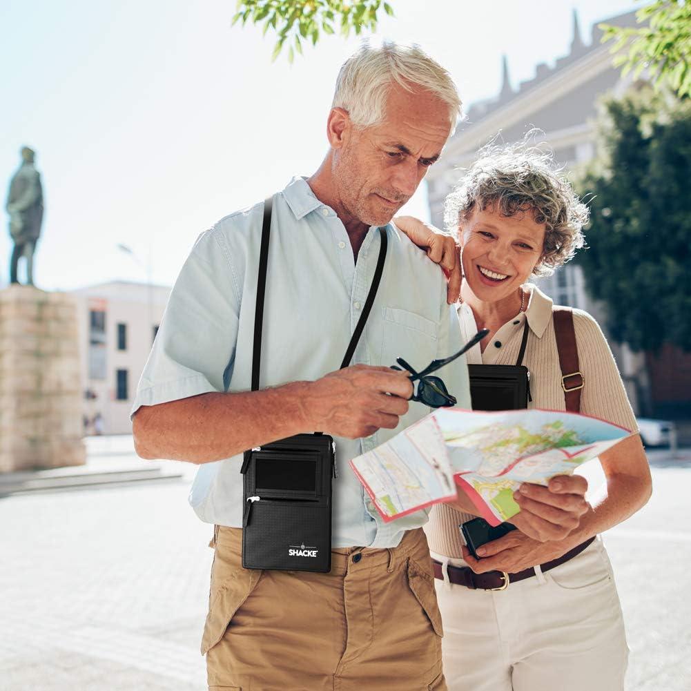 Billetera de viaje oculta Shacke con bloqueador RFID 12.7x18.8cm