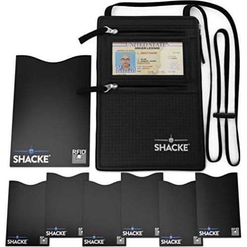 Billetera de viaje oculta Shacke con bloqueador RFID 12.7x18.8cm