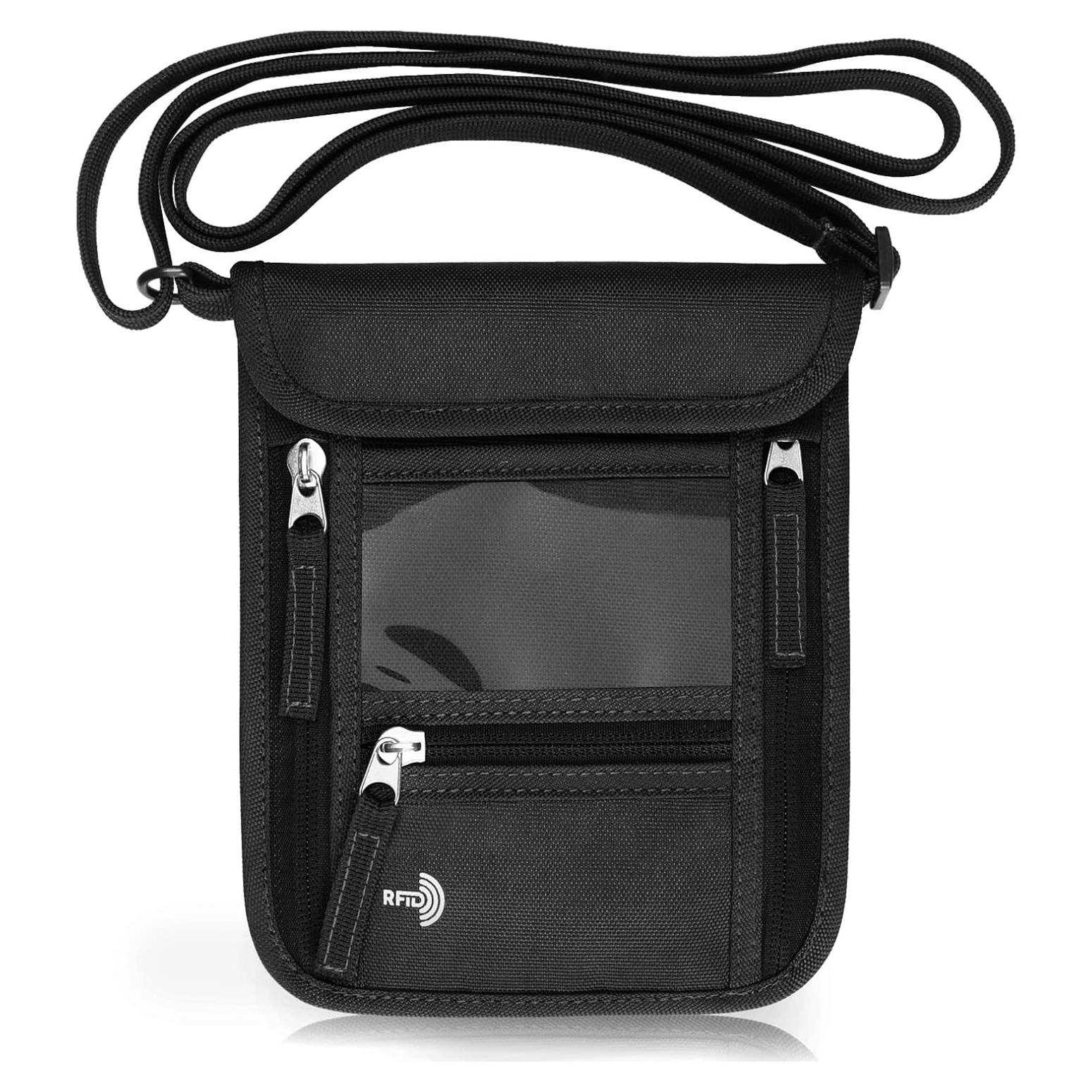 Billetera de Viaje WALNEW Unisex con Bloqueo RFID - Negro