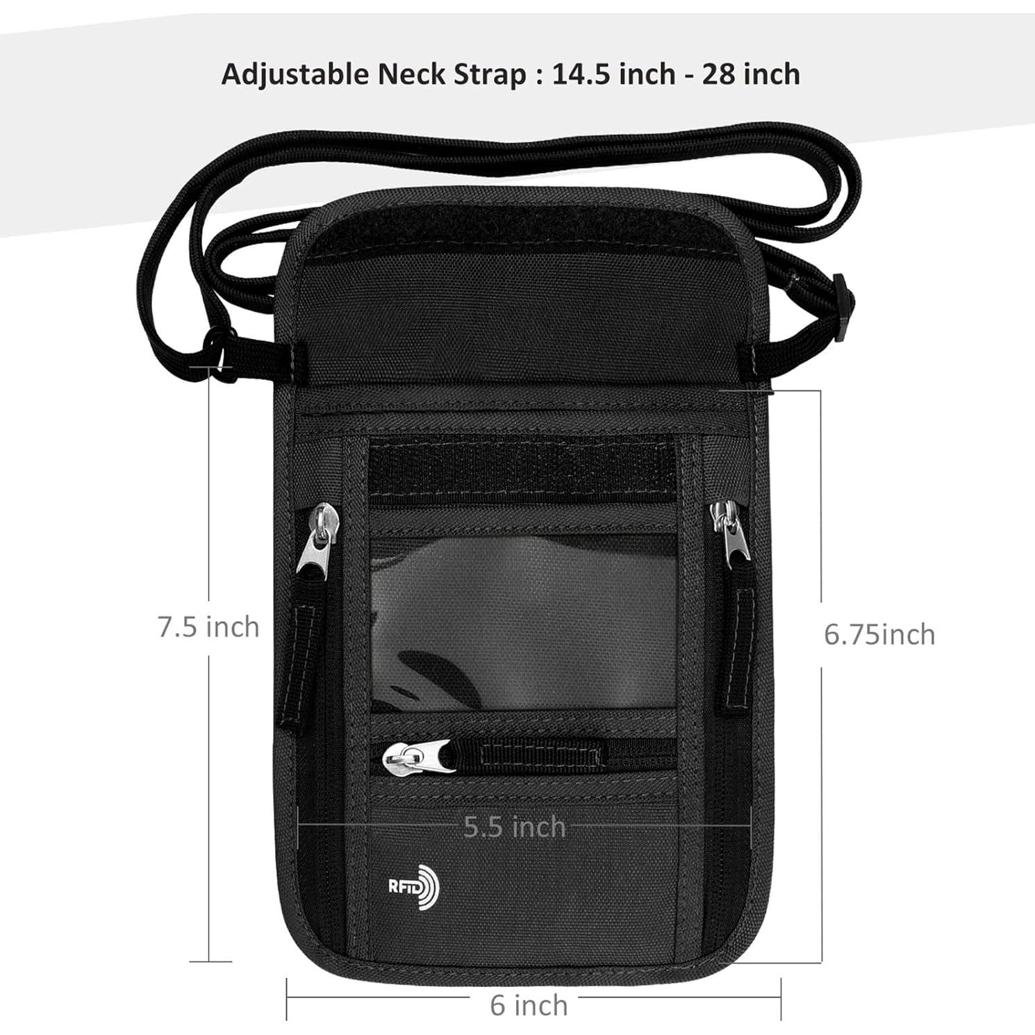 Billetera de Viaje WALNEW Unisex con Bloqueo RFID - Negro