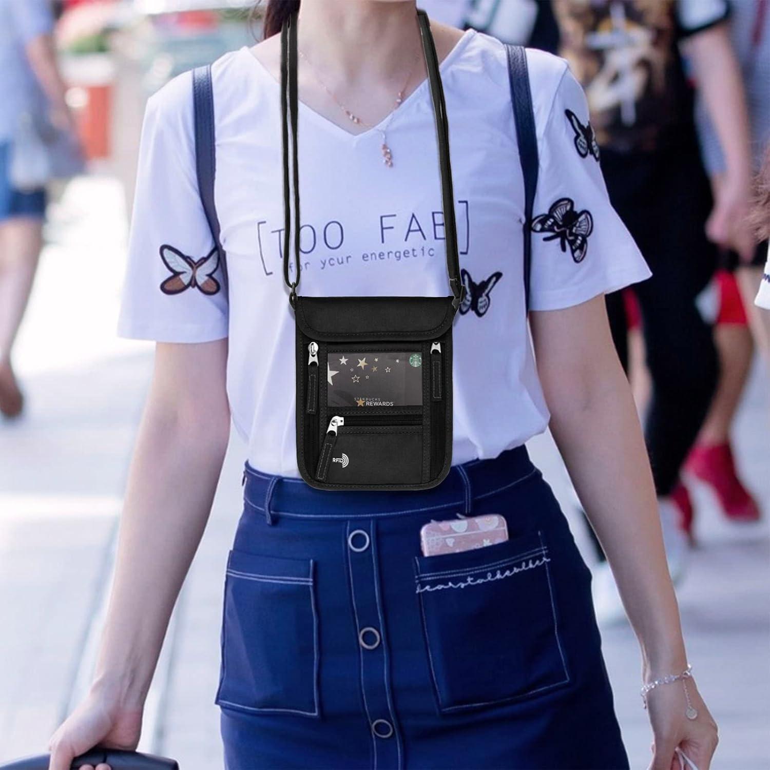 Billetera de Viaje WALNEW Unisex con Bloqueo RFID - Negro