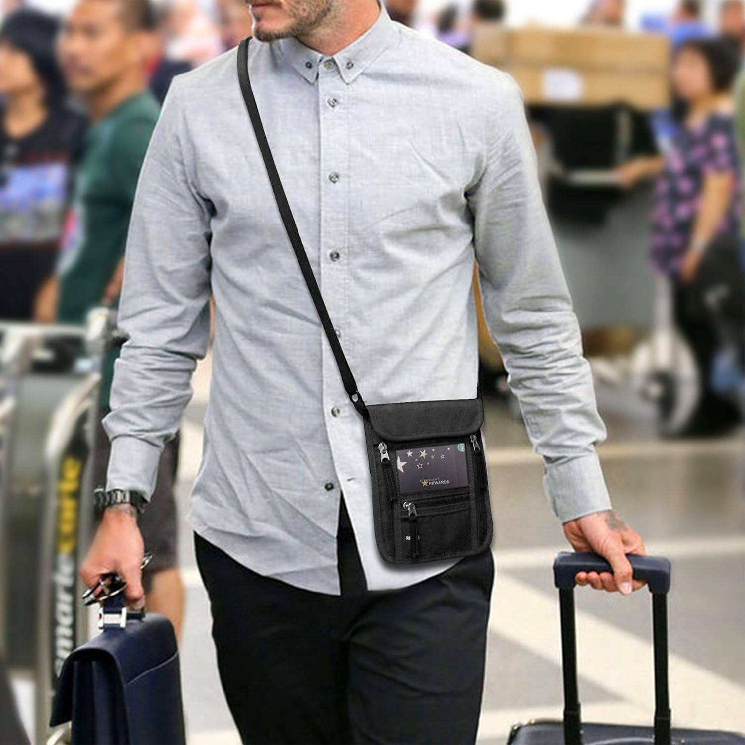 Billetera de Viaje WALNEW Unisex con Bloqueo RFID - Negro