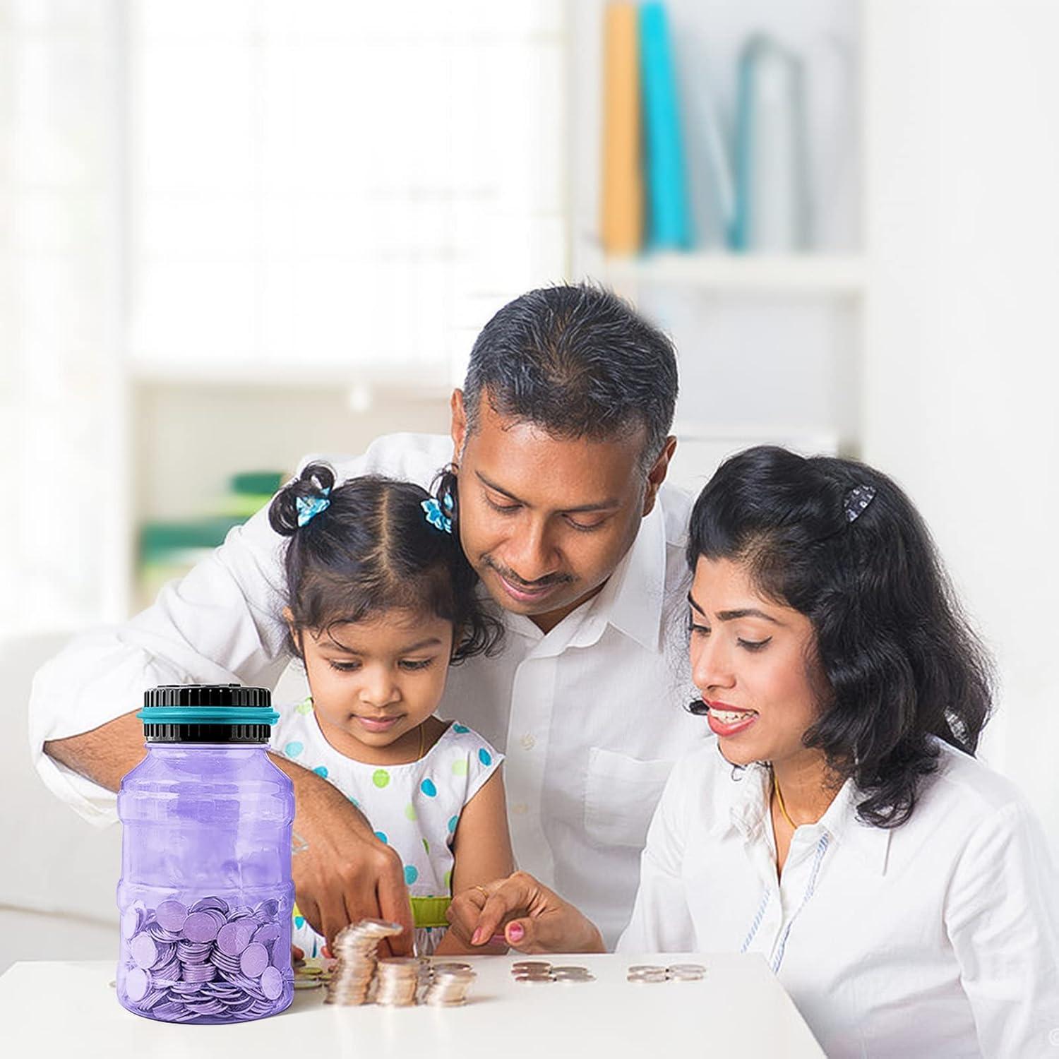 Alcancía Digital Vcertcpl 1.8L con Contador de Monedas Púrpura