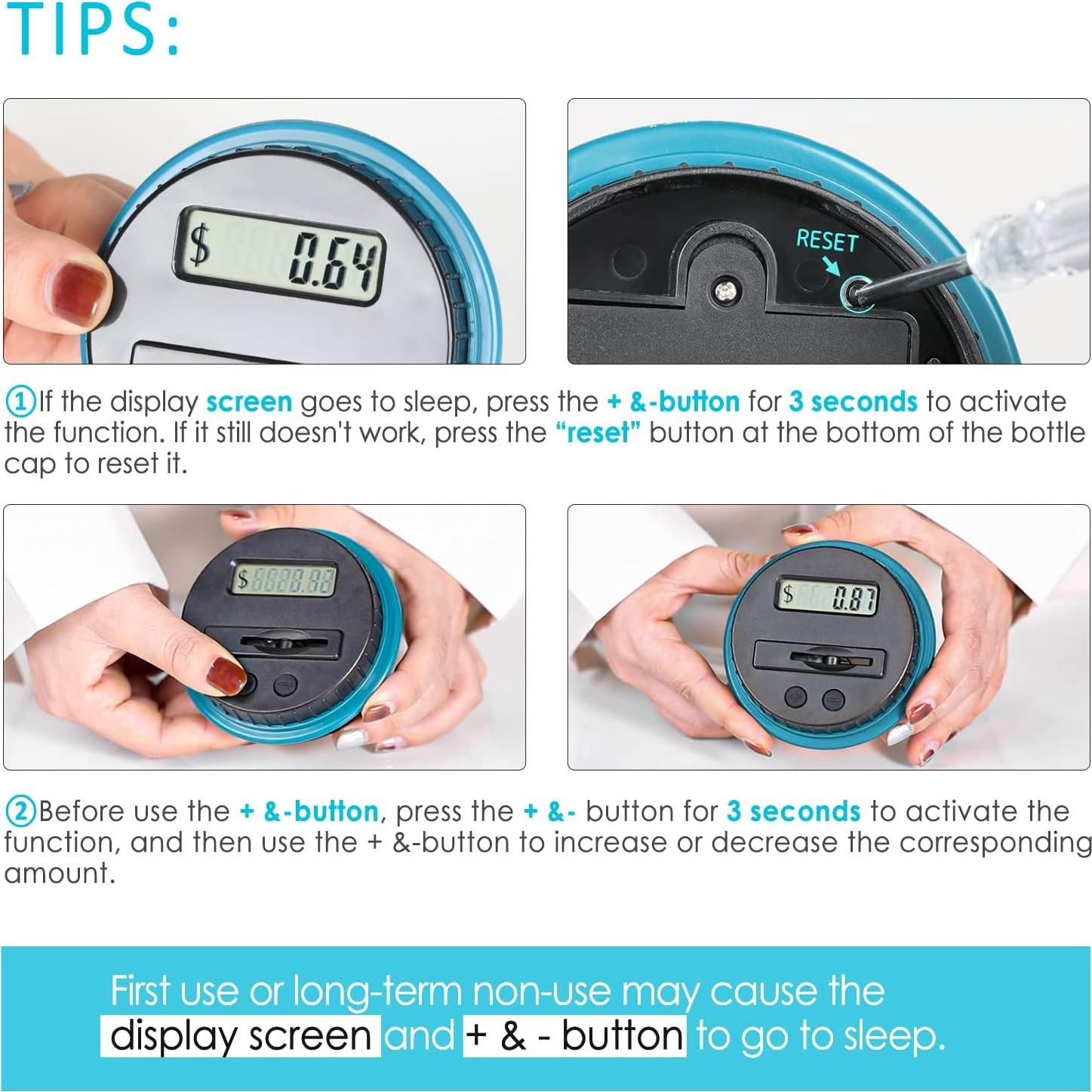 Alcancía Digital Vcertcpl 1.8L con Contador de Monedas Púrpura
