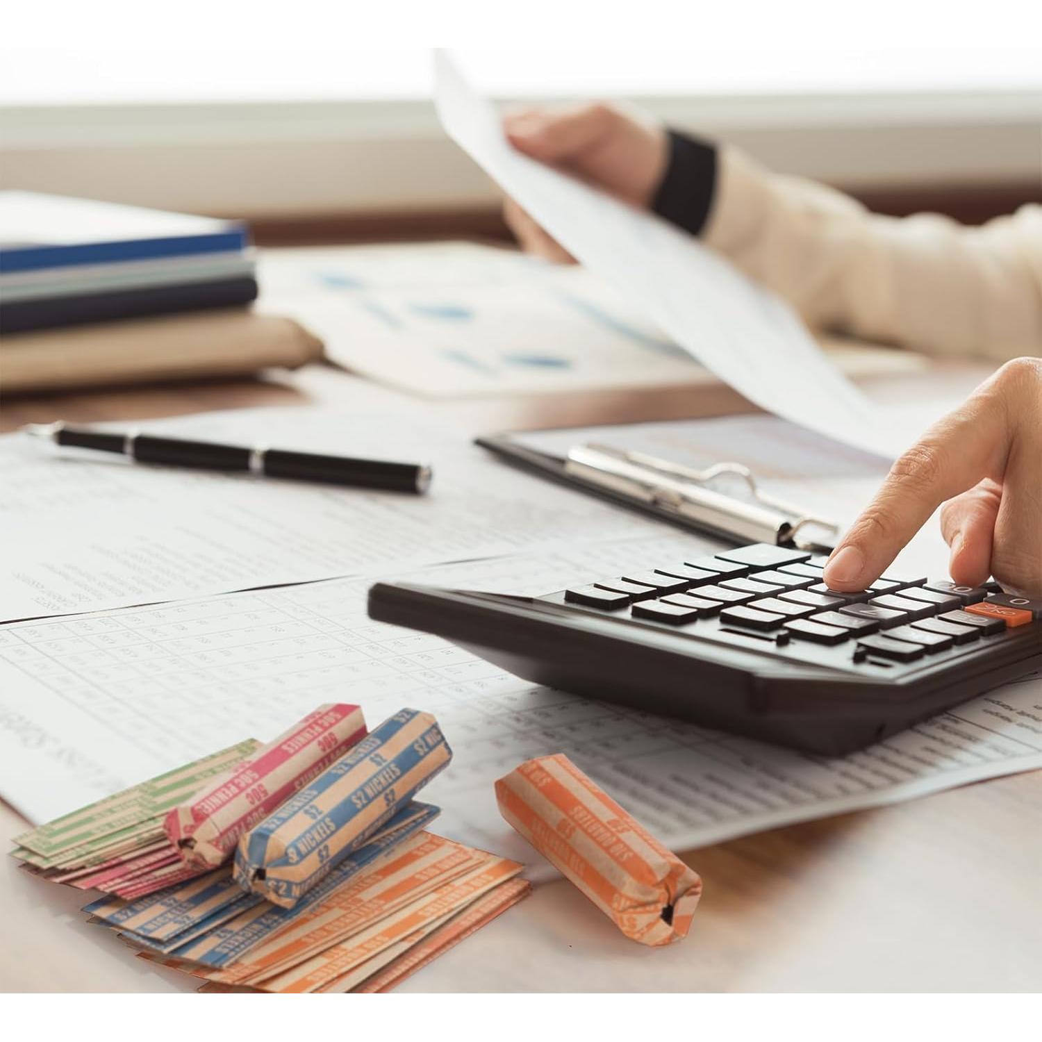 Envoltorios de Monedas Sumerfnt 500 Piezas Papel Kraft