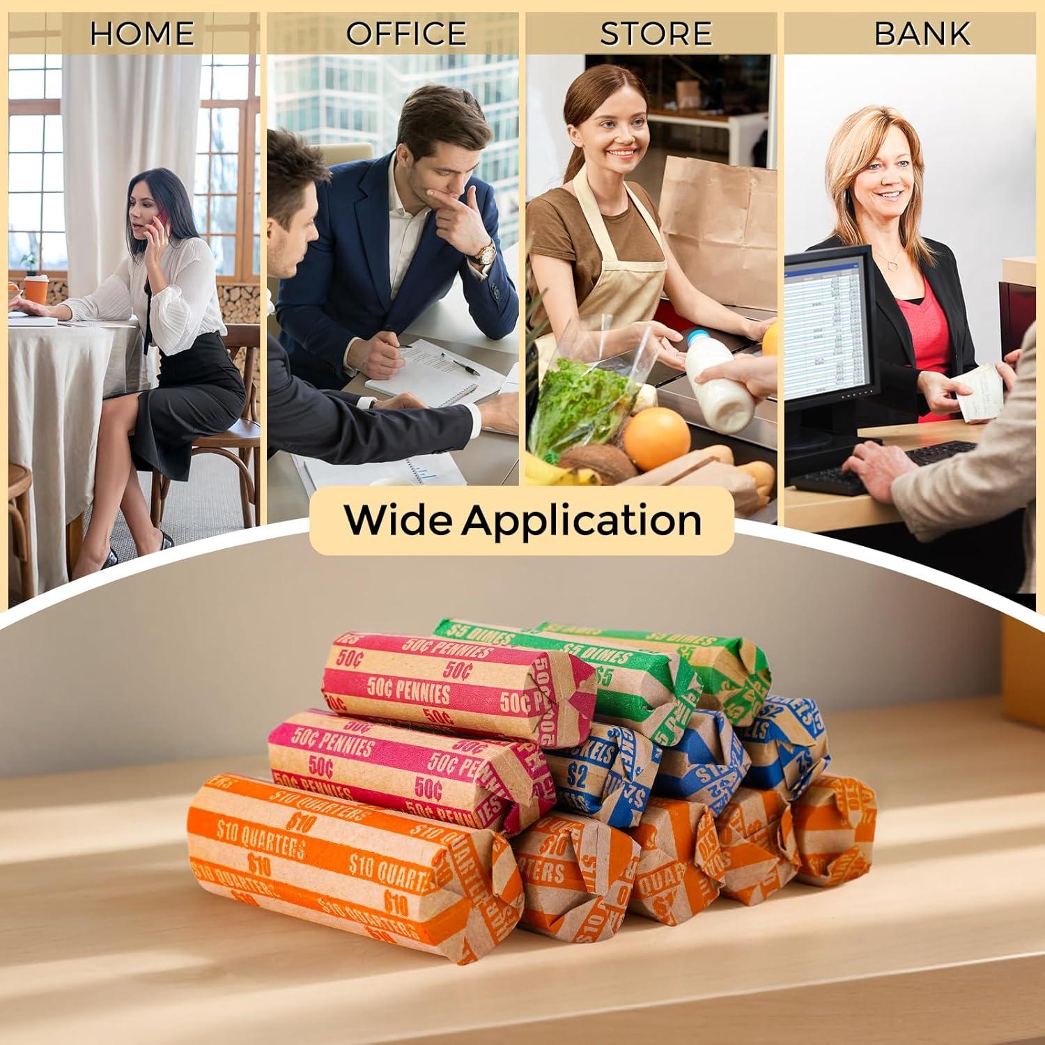 Envoltorios de Monedas Sumerfnt 500 Piezas Papel Kraft