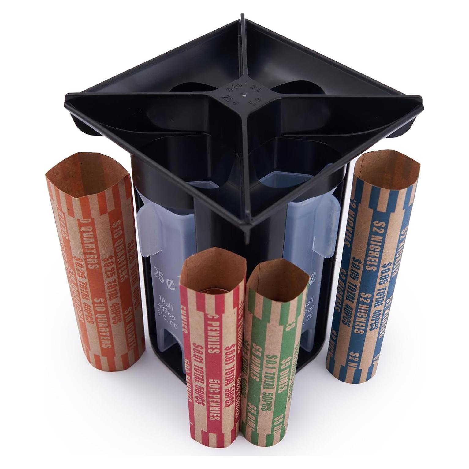 Juego de Tubos Clasificadores de Monedas Groovy Green 4-en-1