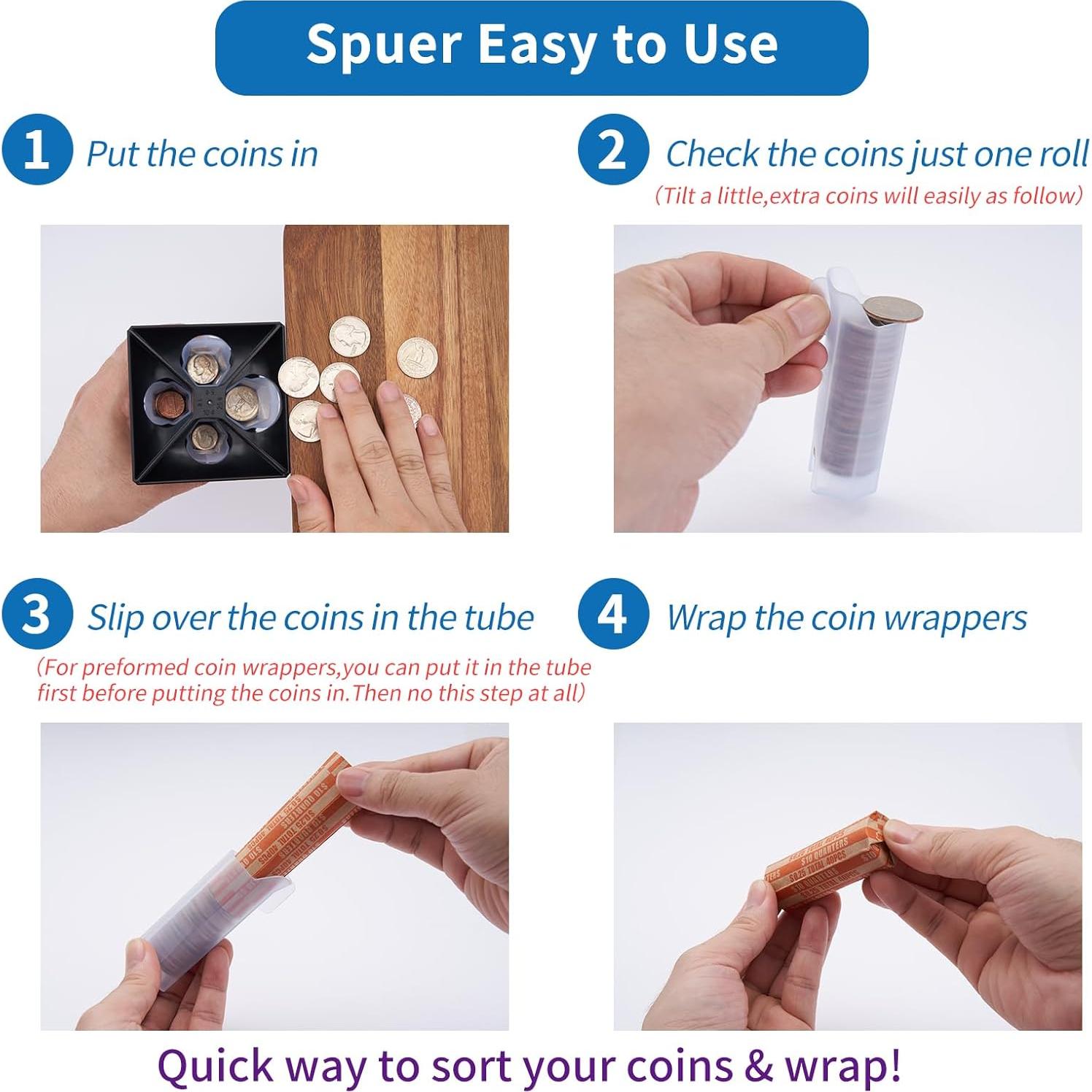 Juego de Tubos Clasificadores de Monedas Groovy Green 4-en-1