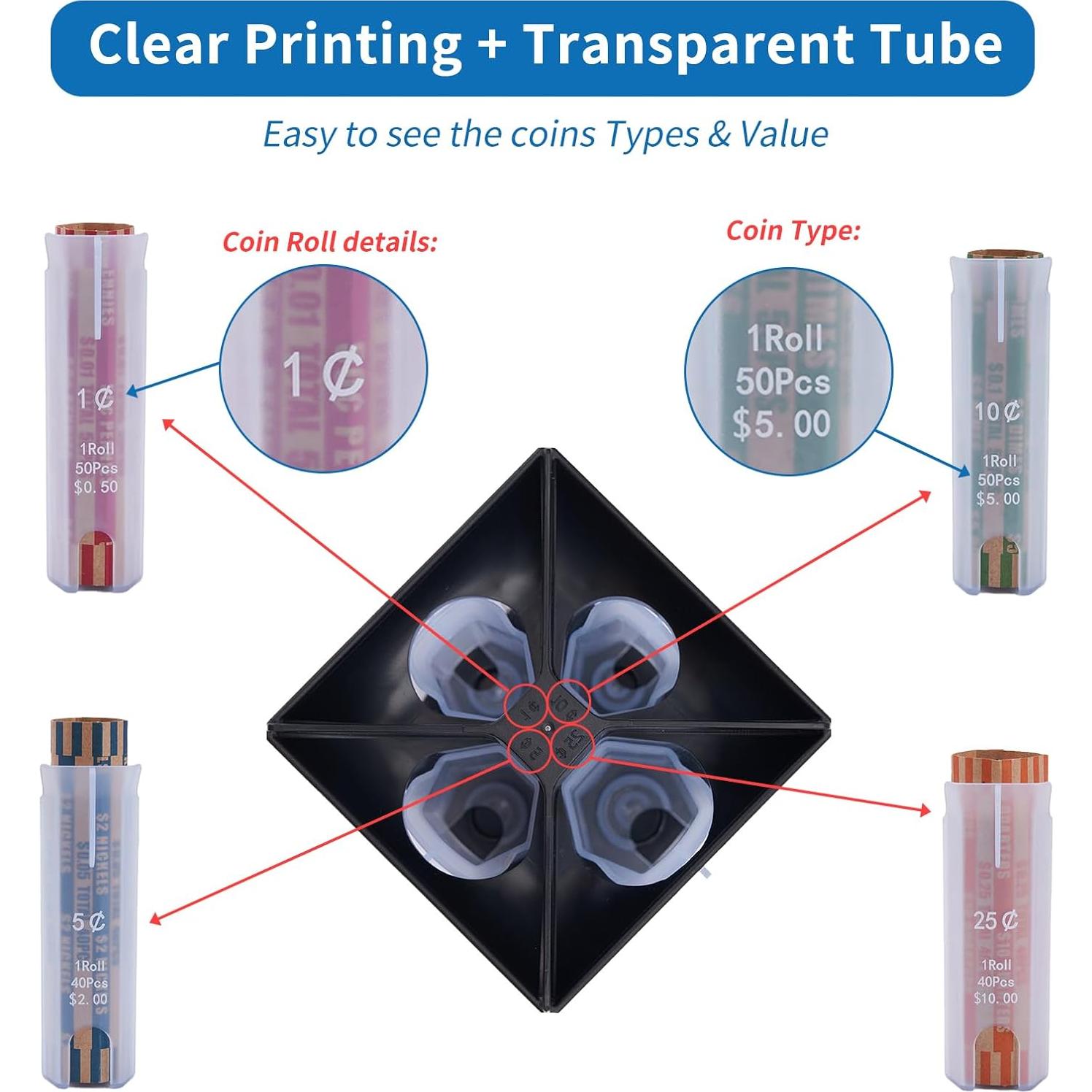 Juego de Tubos Clasificadores de Monedas Groovy Green 4-en-1
