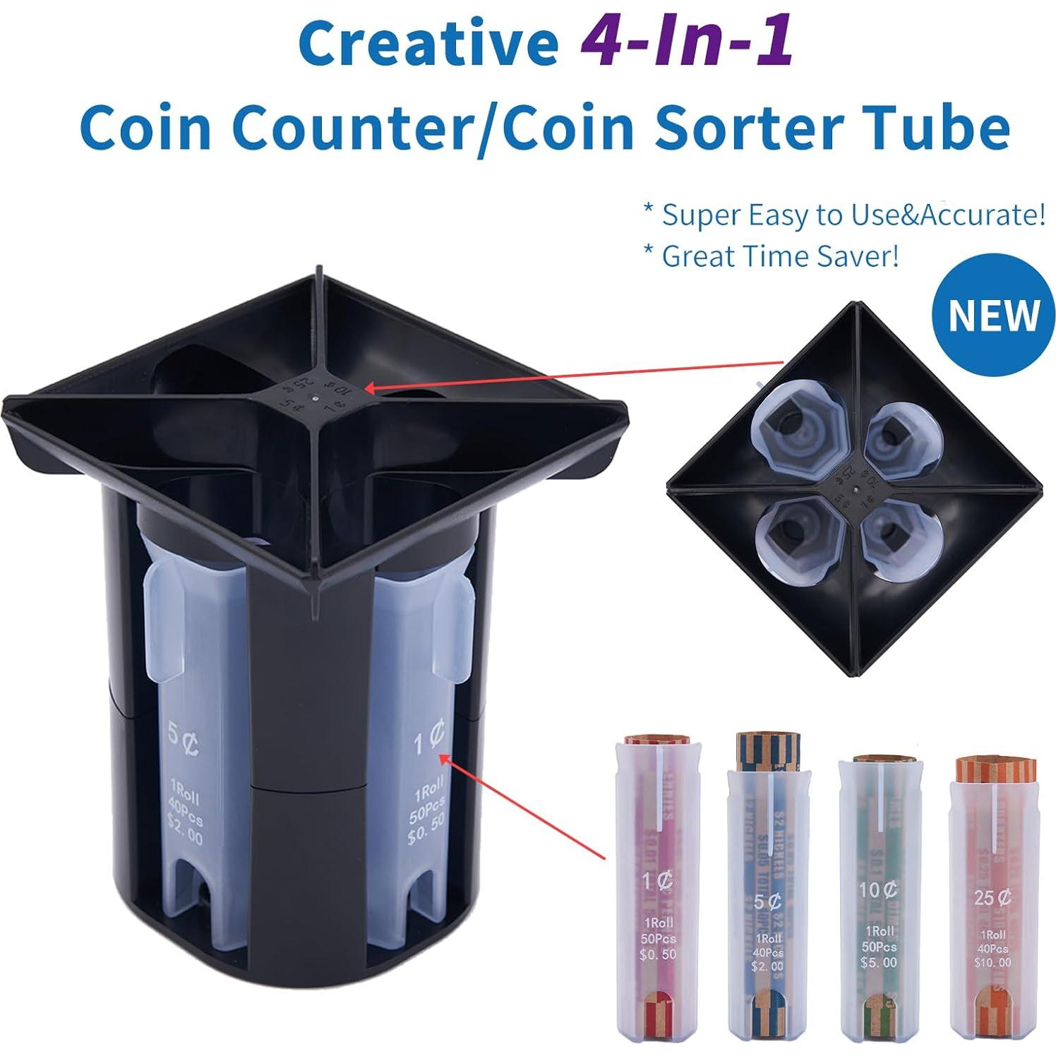 Juego de Tubos Clasificadores de Monedas Groovy Green 4-en-1