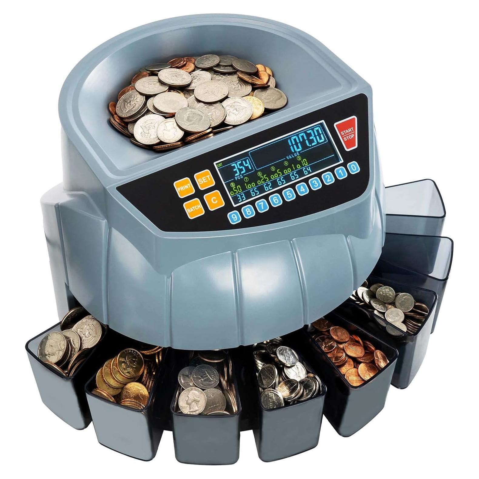 MUNBYN IMC10 Máquina Contadora de Monedas 250 monedas/min