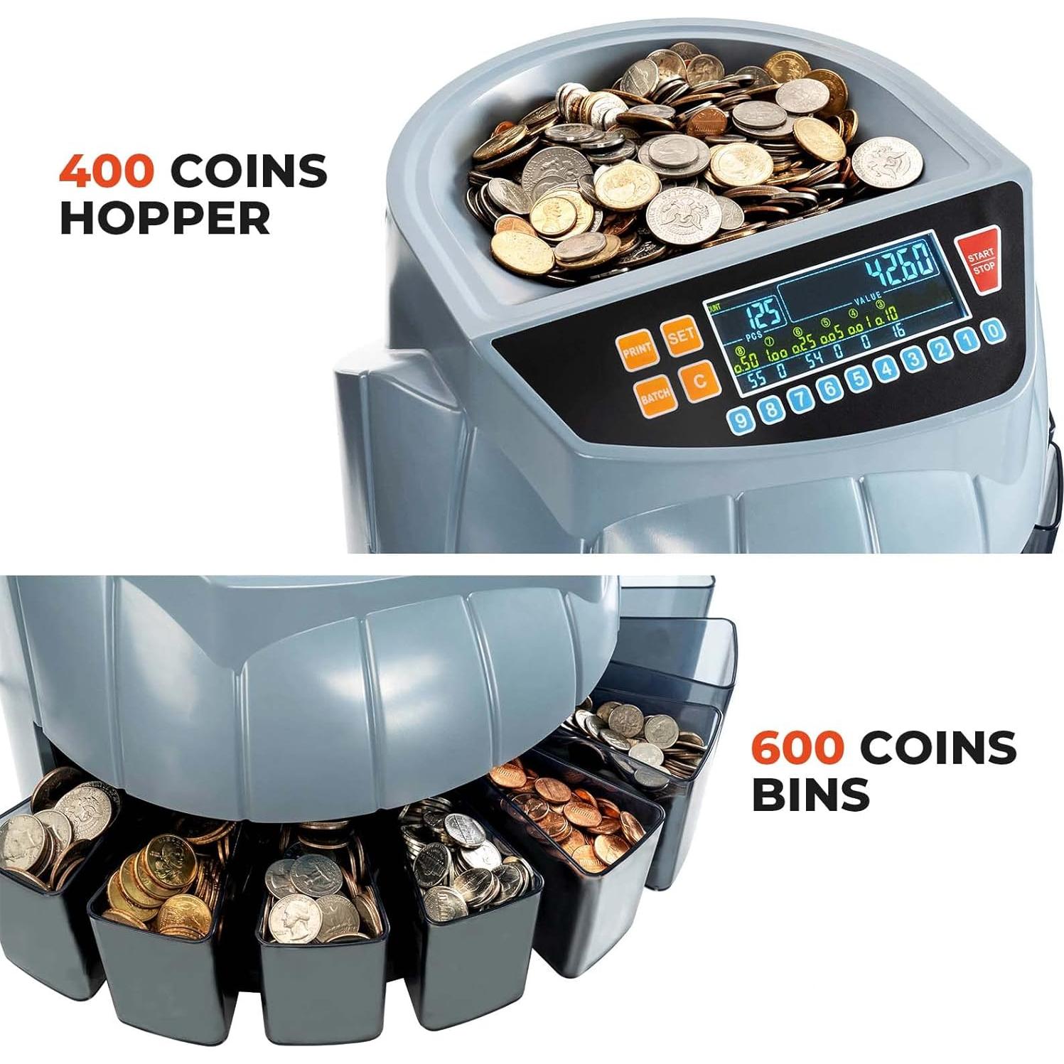 MUNBYN IMC10 Máquina Contadora de Monedas 250 monedas/min