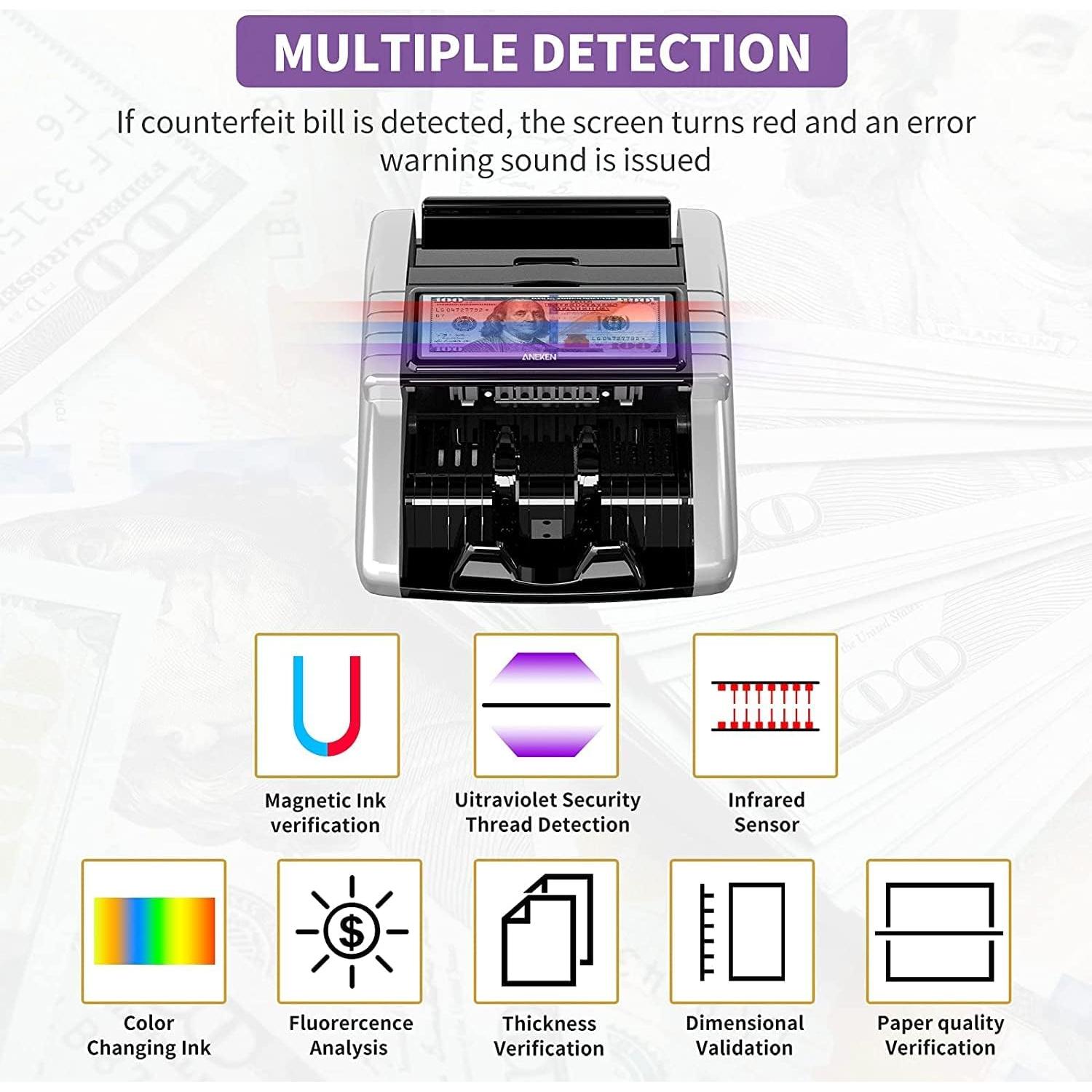 Contadora de Dinero Aneken AL-1000 con Detección de Billetes Falsos