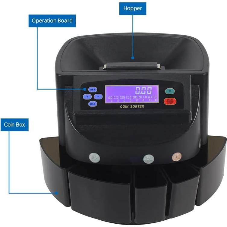 Contador de Monedas Profesional Genérica XD-9005, Negro