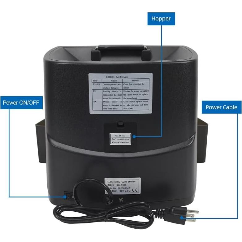 Contador de Monedas Profesional Genérica XD-9005, Negro