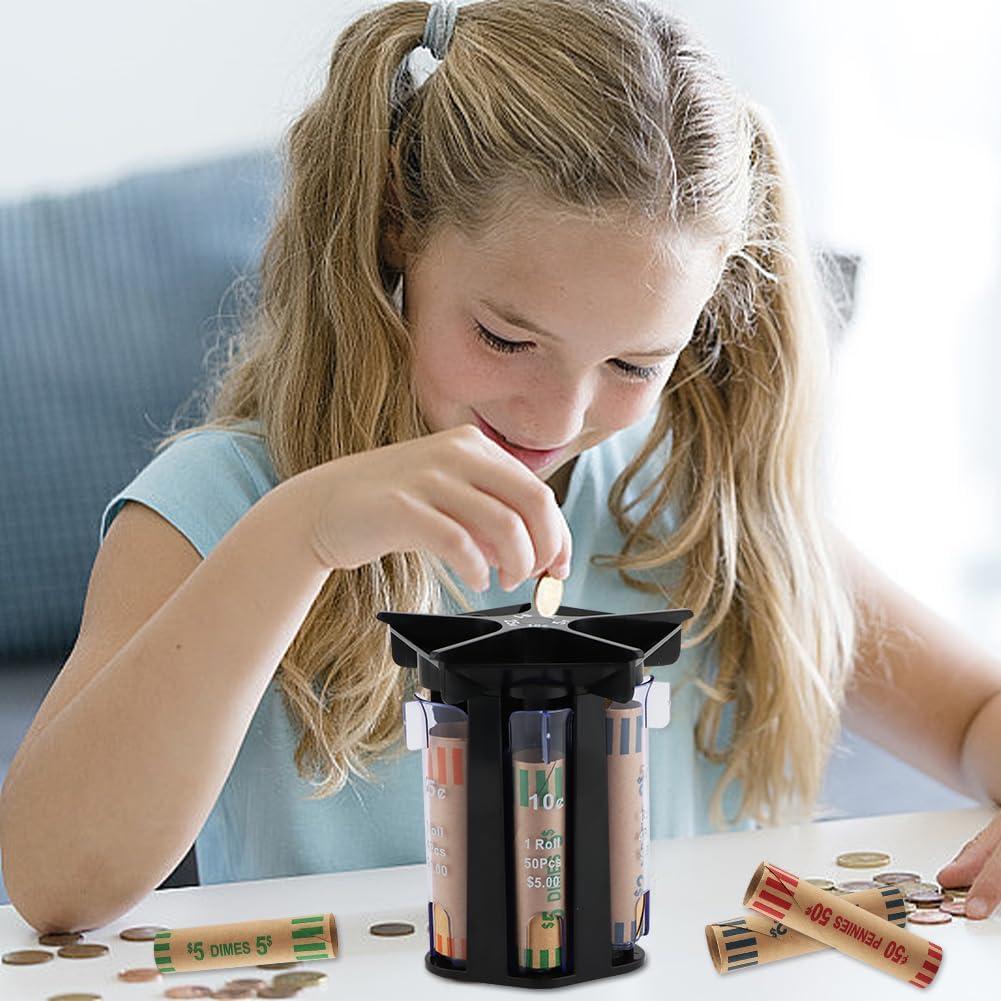 Contador de Monedas 5-en-1 Trasylph Negro, Organizador Eficaz