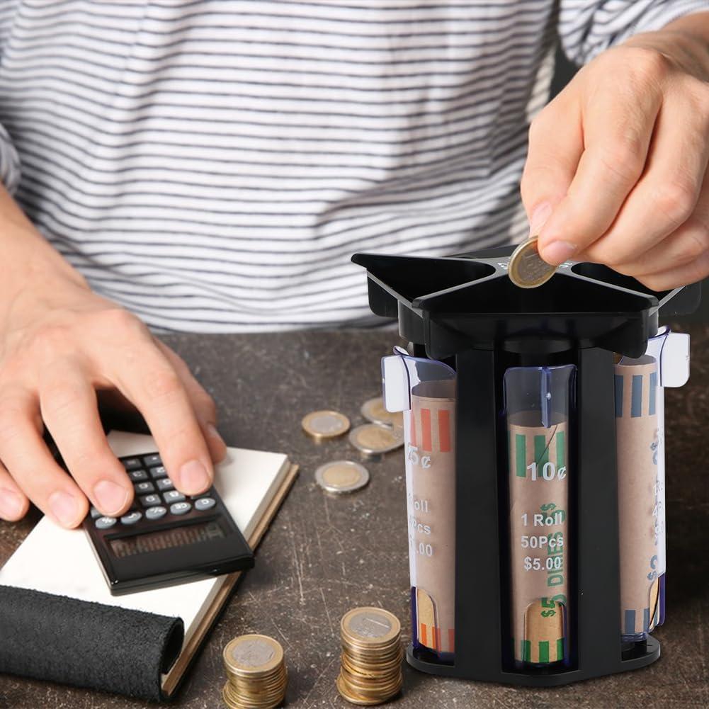 Contador de Monedas 5-en-1 Trasylph Negro, Organizador Eficaz