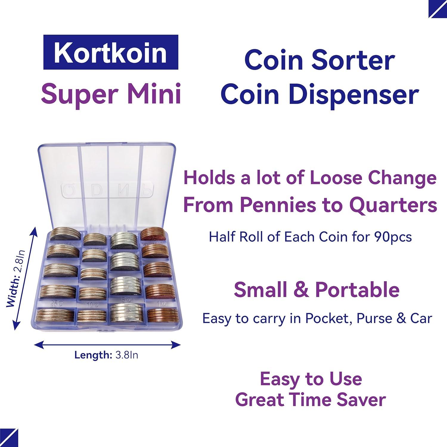 Soporte de Monedas para Auto Kortkoin - 2 Piezas, Organizador Práctico