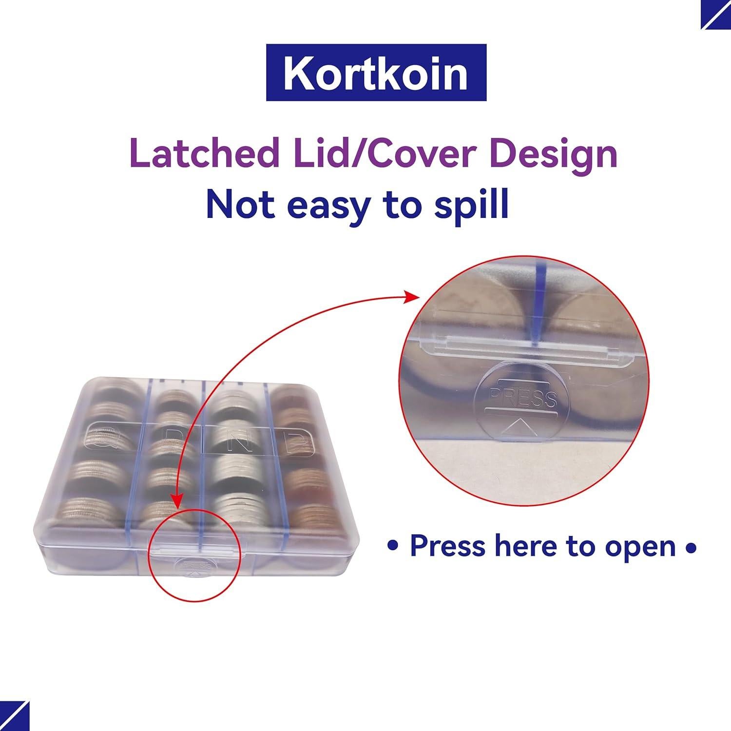 Soporte de Monedas para Auto Kortkoin - 2 Piezas, Organizador Práctico