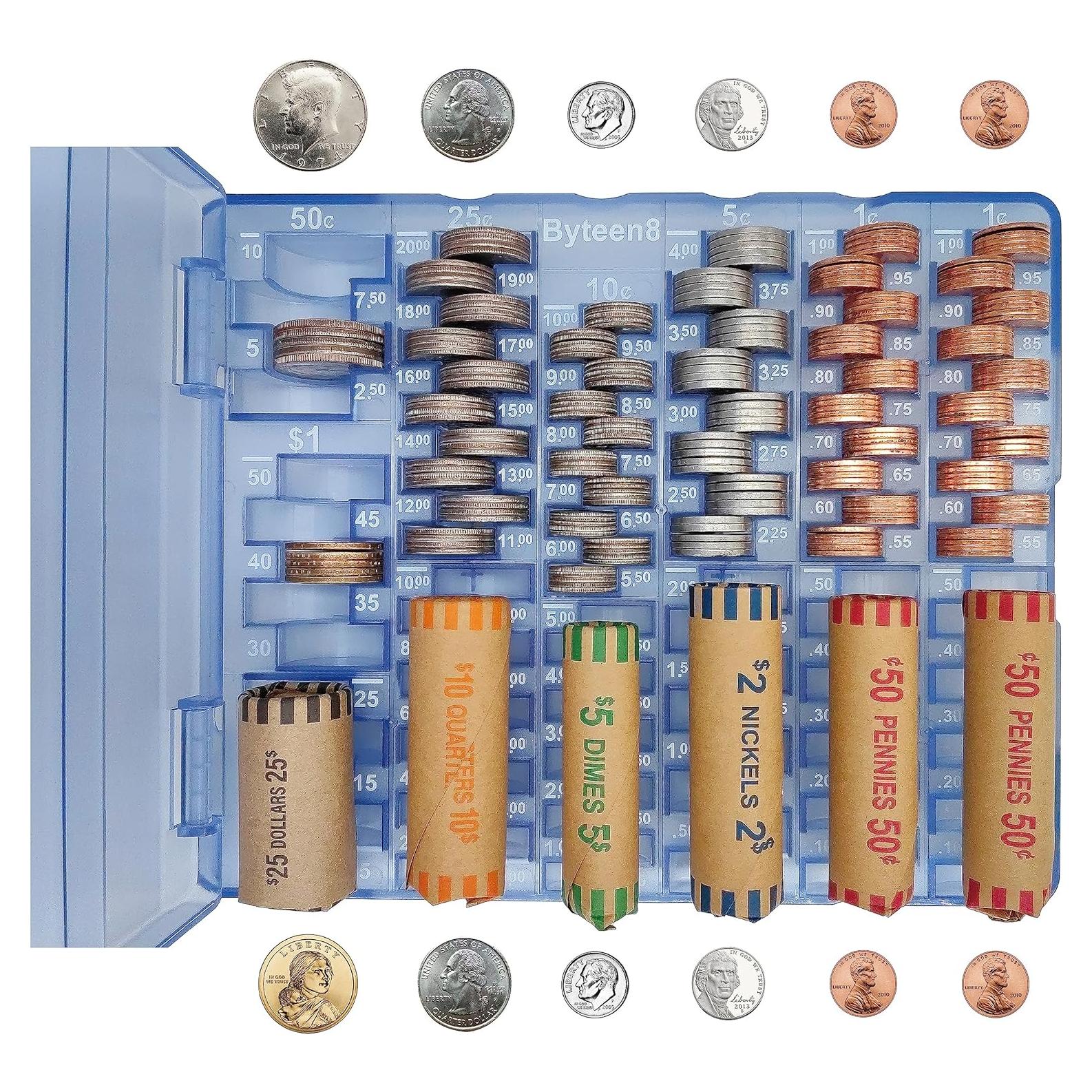 Bandeja Contadora de Monedas Byteen8 con Tapa - 530 Piezas