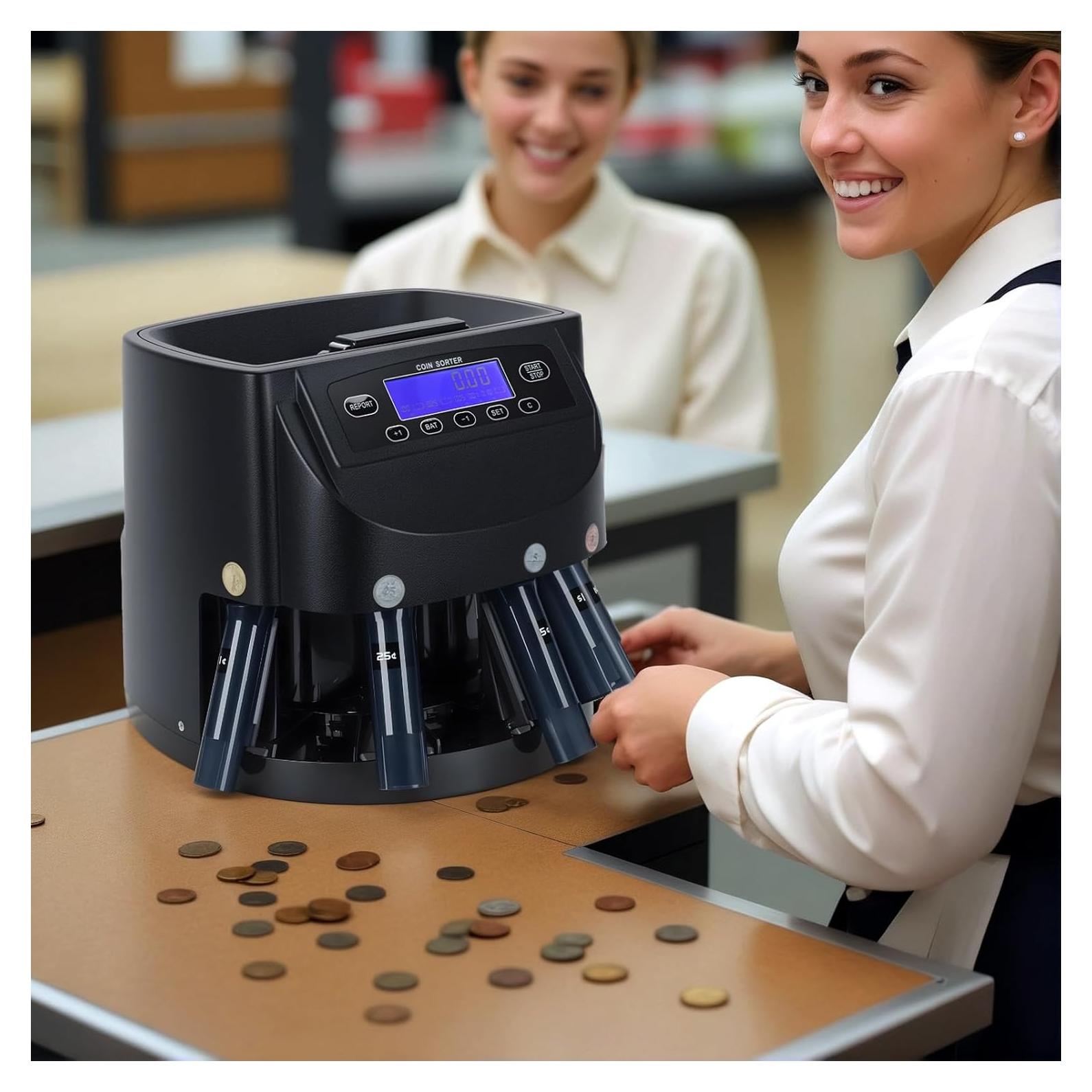 Máquina Contadora de Monedas Walbest Azul, 500 Monedas, LCD