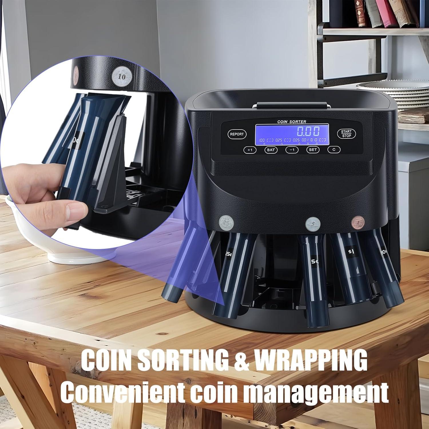 Máquina Contadora de Monedas Walbest Azul, 500 Monedas, LCD