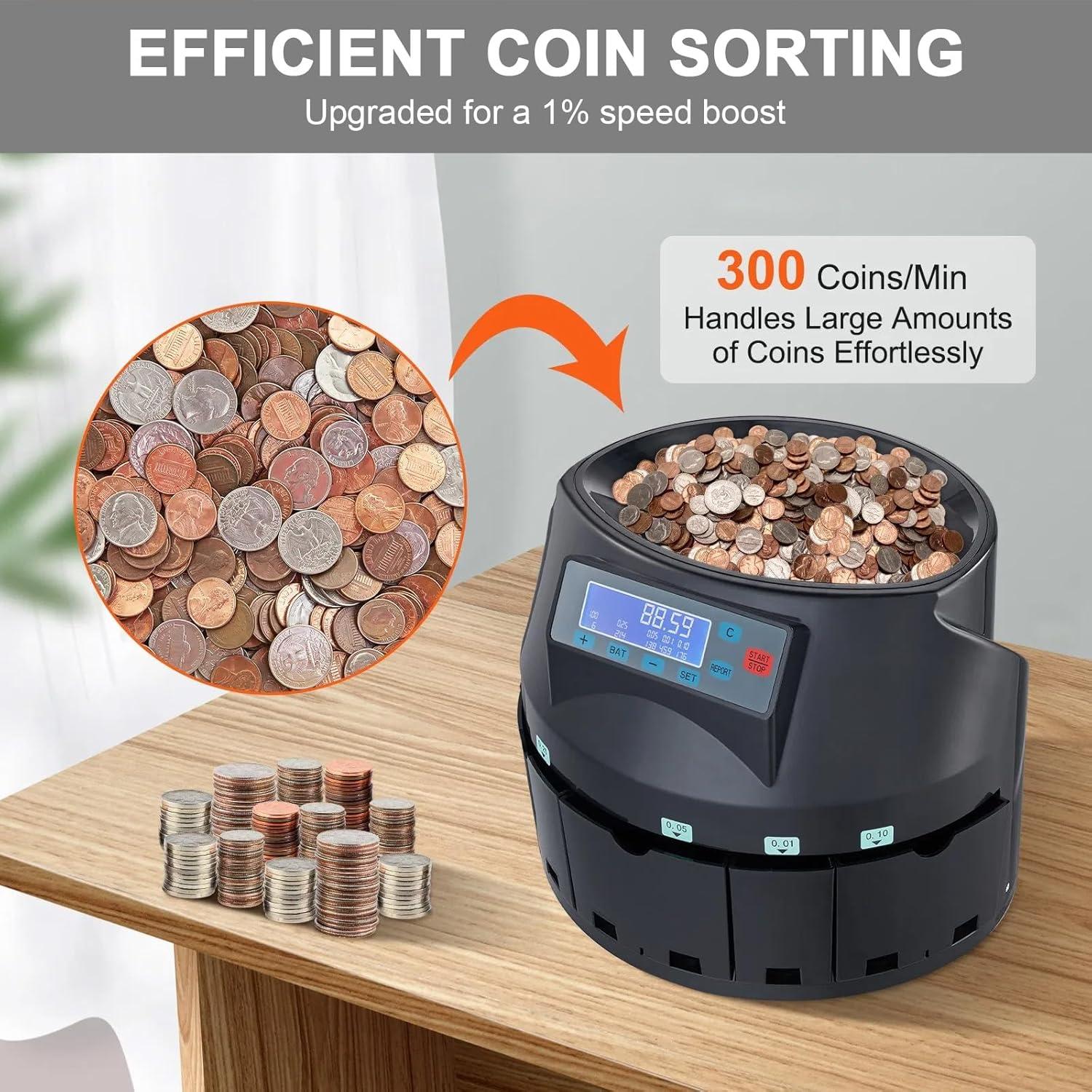 Contadora de Monedas Genérico 300 monedas/min, Pantalla LED