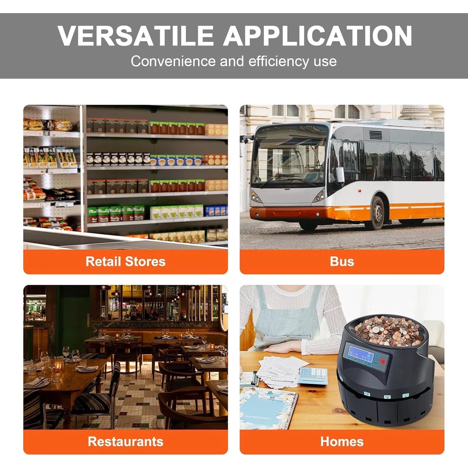 Contadora de Monedas Genérico 300 monedas/min, Pantalla LED