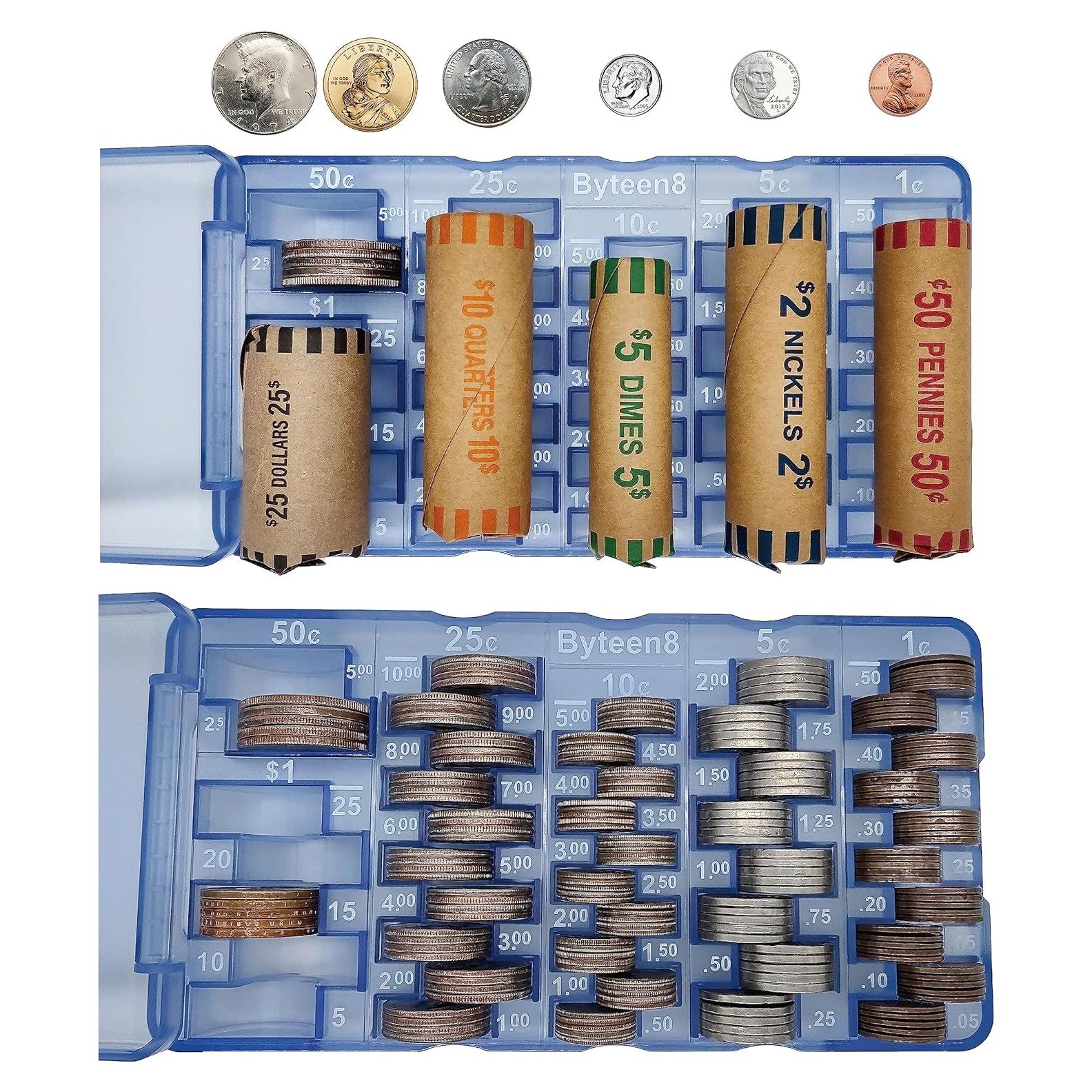 Bandeja Contadora de Monedas Byteen8 con Tapa - 2 Paquetes