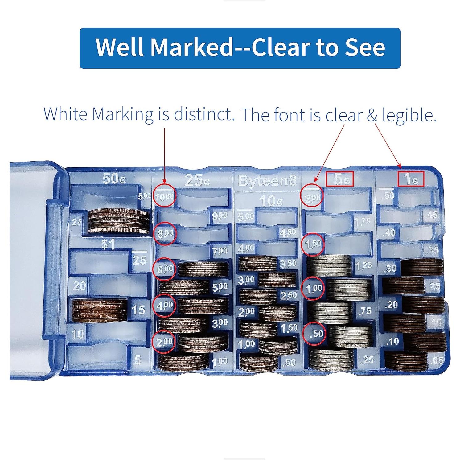 Bandeja Contadora de Monedas Byteen8 con Tapa - 2 Paquetes