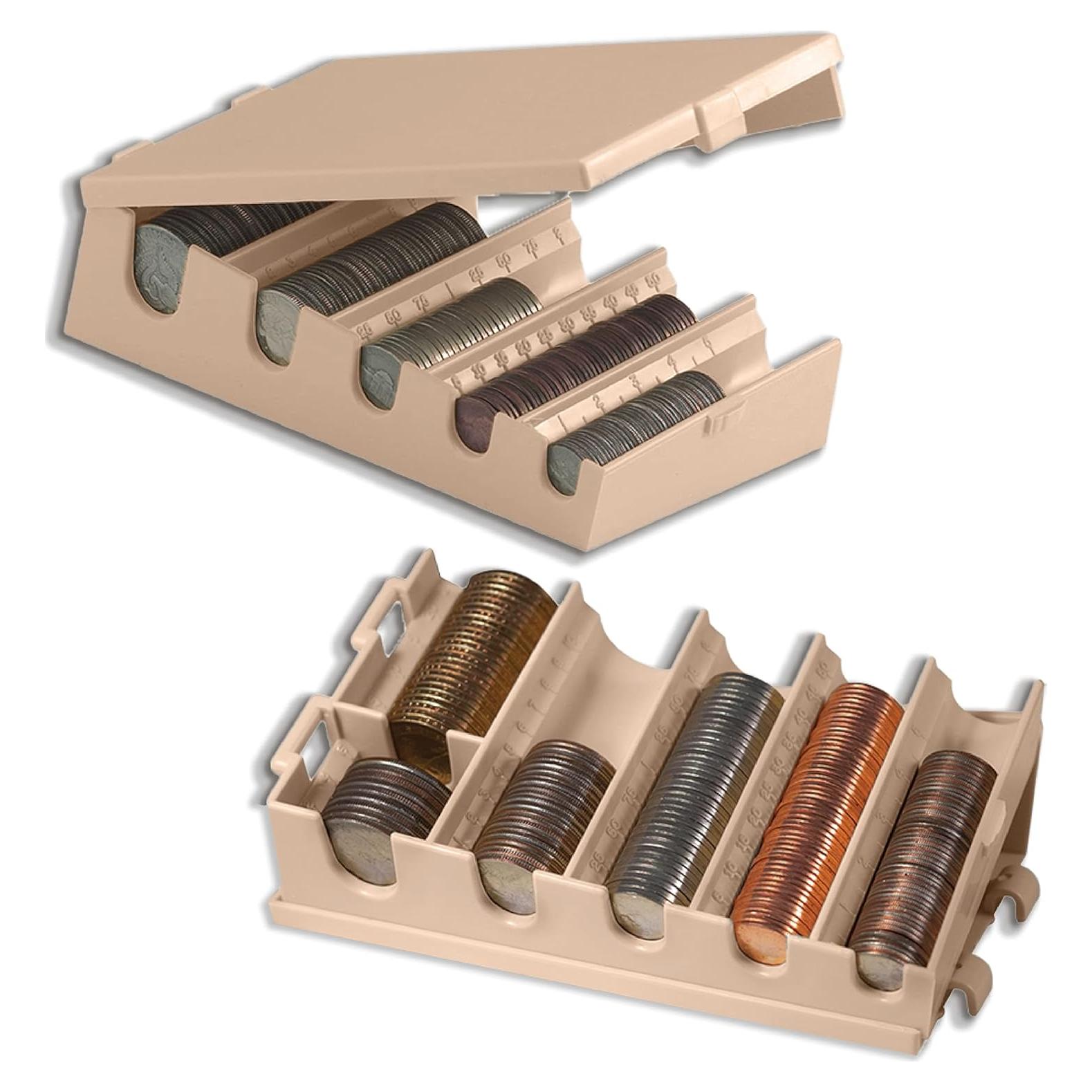 Caja de Almacenamiento de Monedas Clamshell BankSupplies - Portátil y Duradera