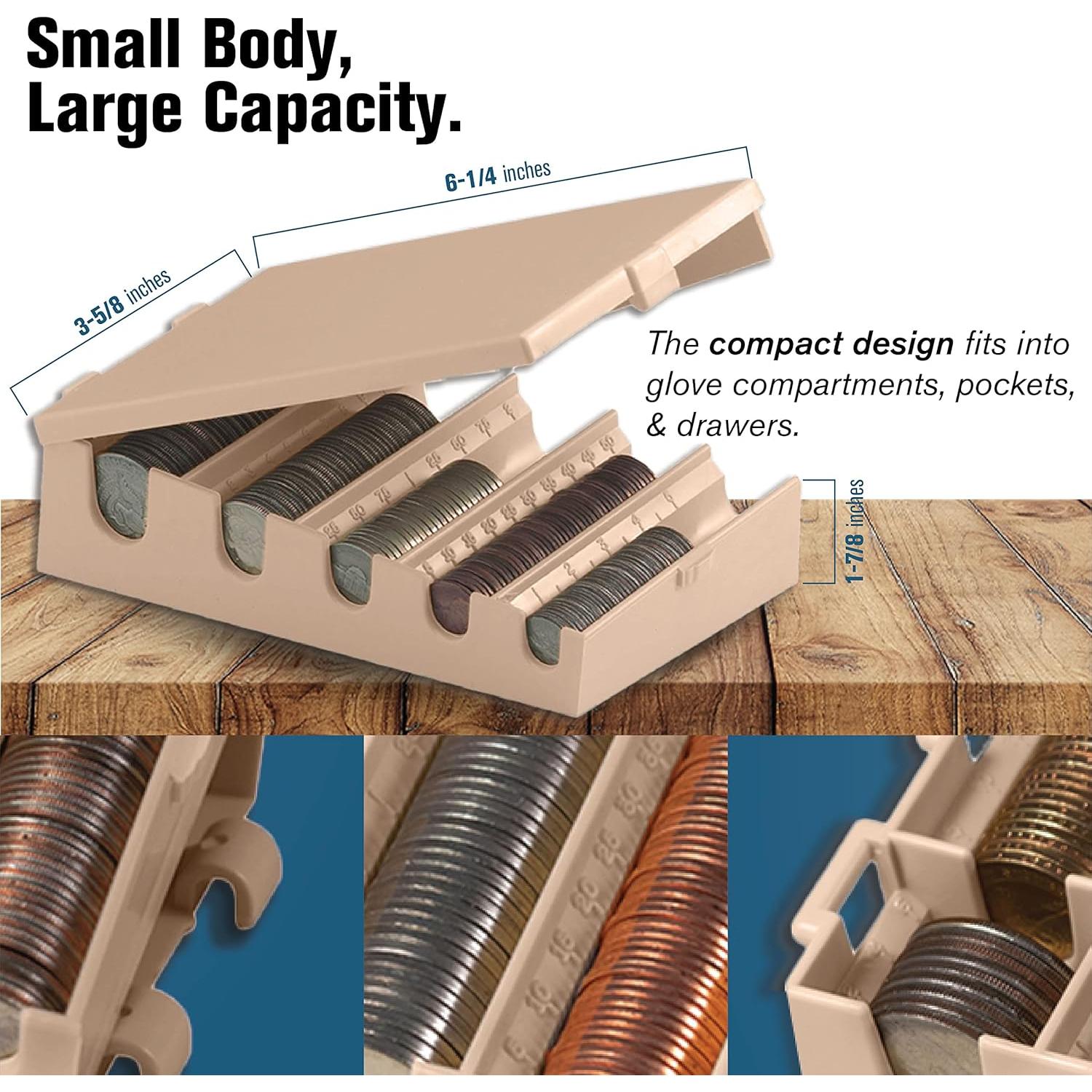 Caja de Almacenamiento de Monedas Clamshell BankSupplies - Portátil y Duradera