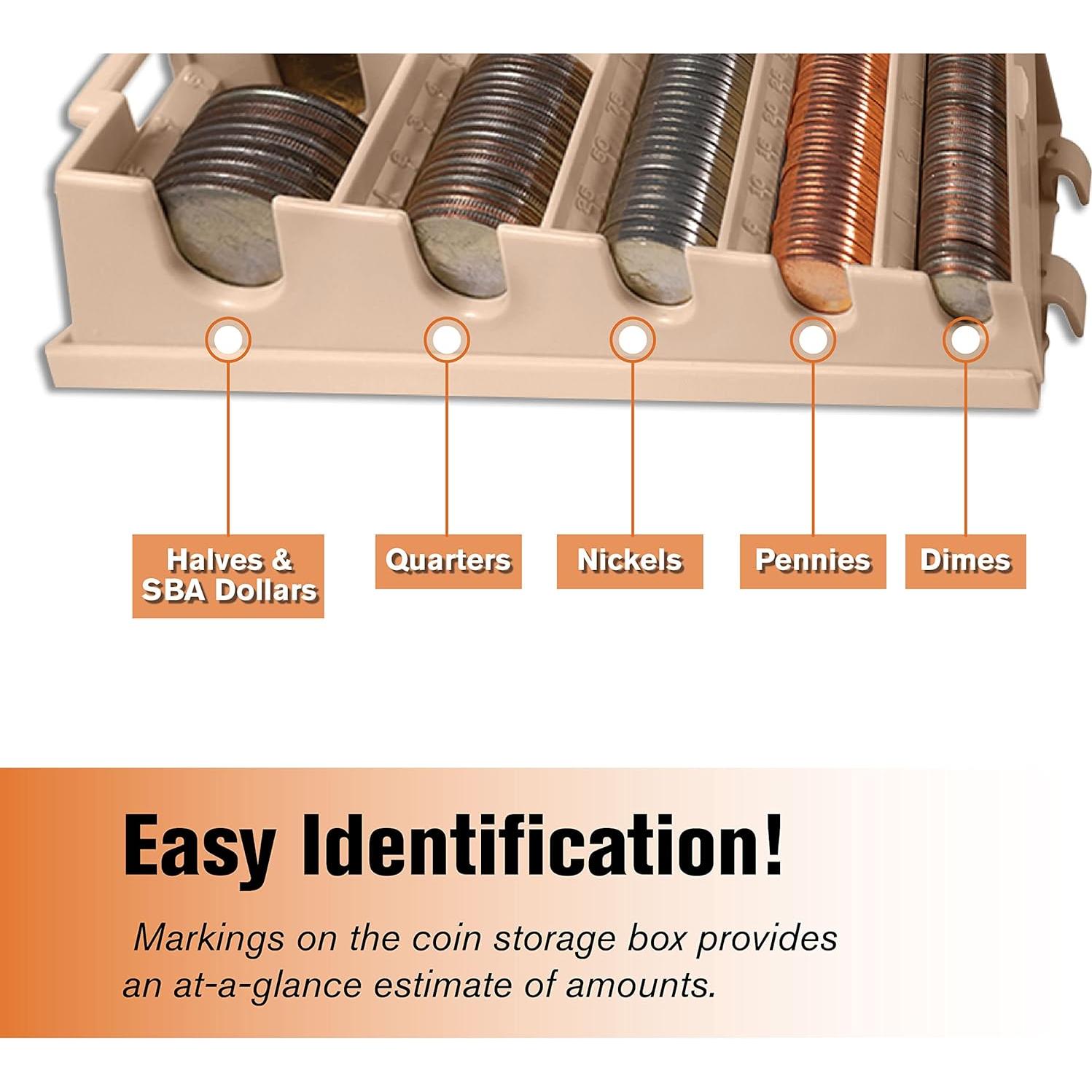 Caja de Almacenamiento de Monedas Clamshell BankSupplies - Portátil y Duradera