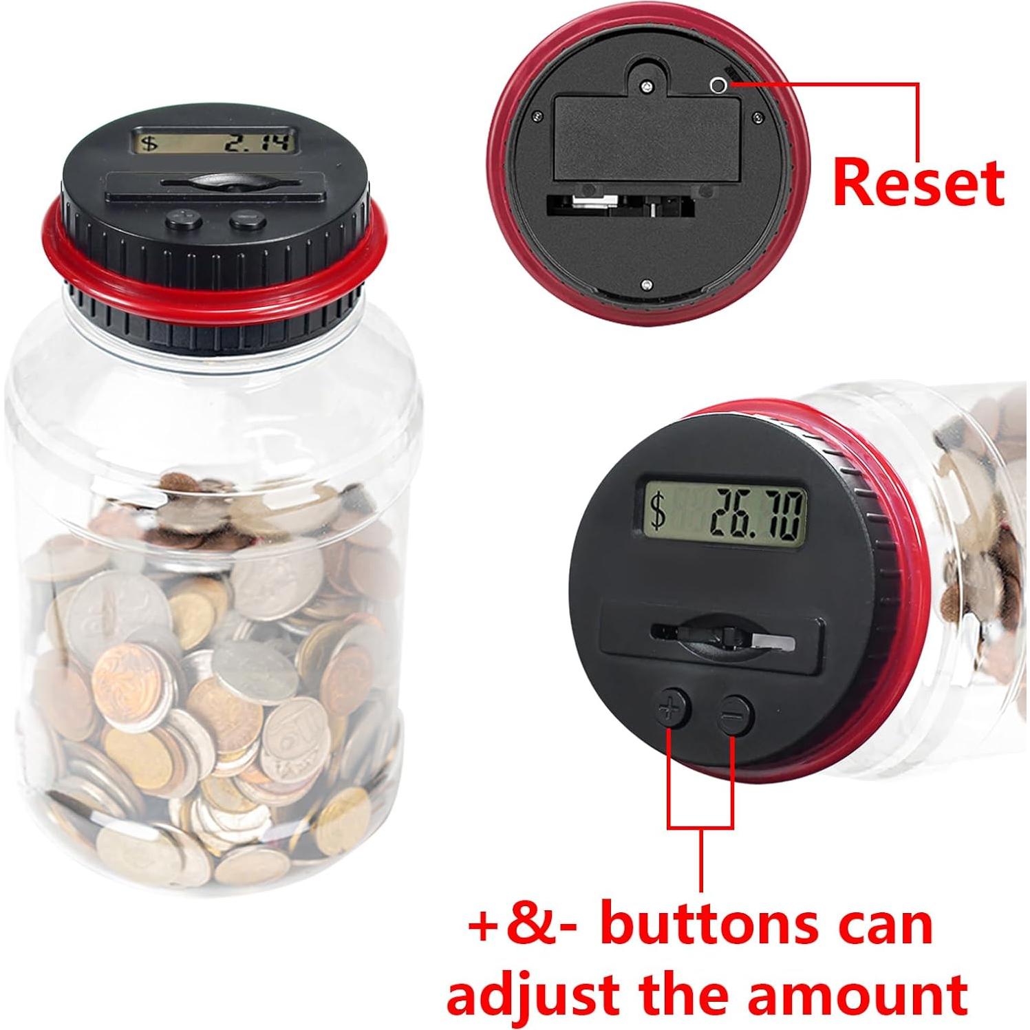 Banco de Ahorro Digital Totola 1.8L con Pantalla LCD Rojo