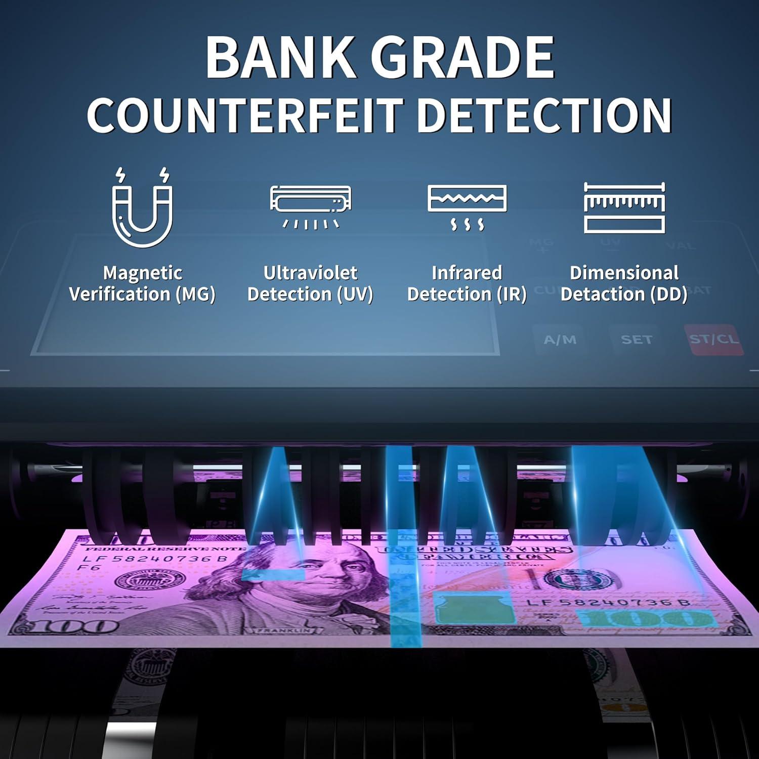 Contadora de Dinero PONNOR US0720-N con Detección de Billetes Falsos