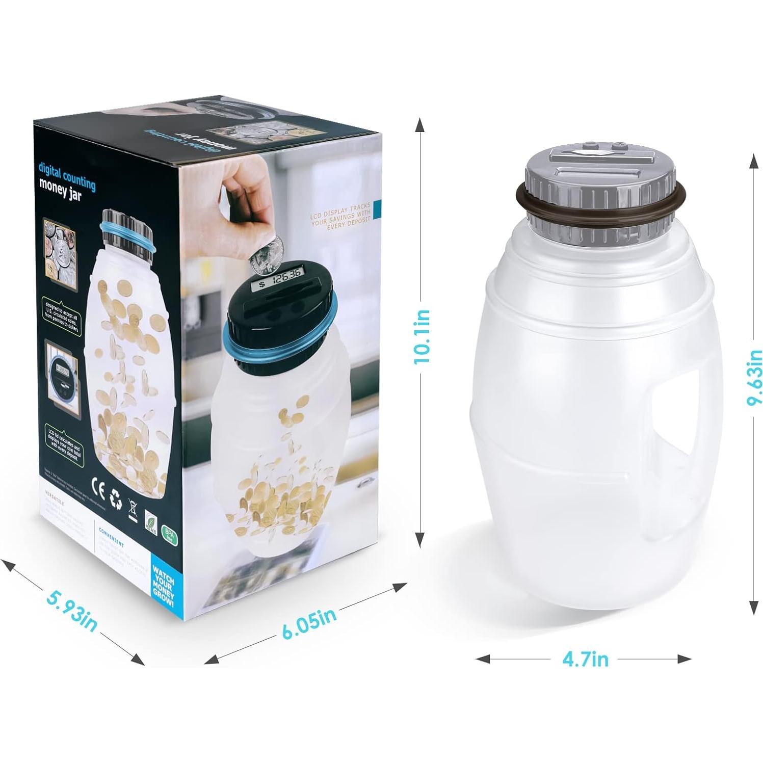 Hucha Digital Vcertcpl X-Large 2.8L con Contador LCD Gris