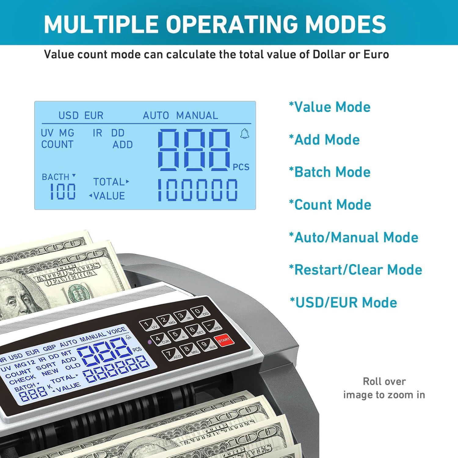 Contadora de Dinero Eizeny KzT0117 Doble Motor 1000 billetes/min