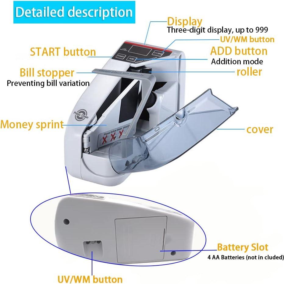 Contador de Dinero Portátil Cosdio CSD-001 con Luz UV
