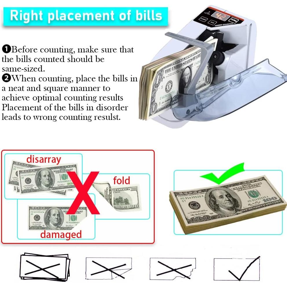 Contador de Dinero Portátil Cosdio CSD-001 con Luz UV