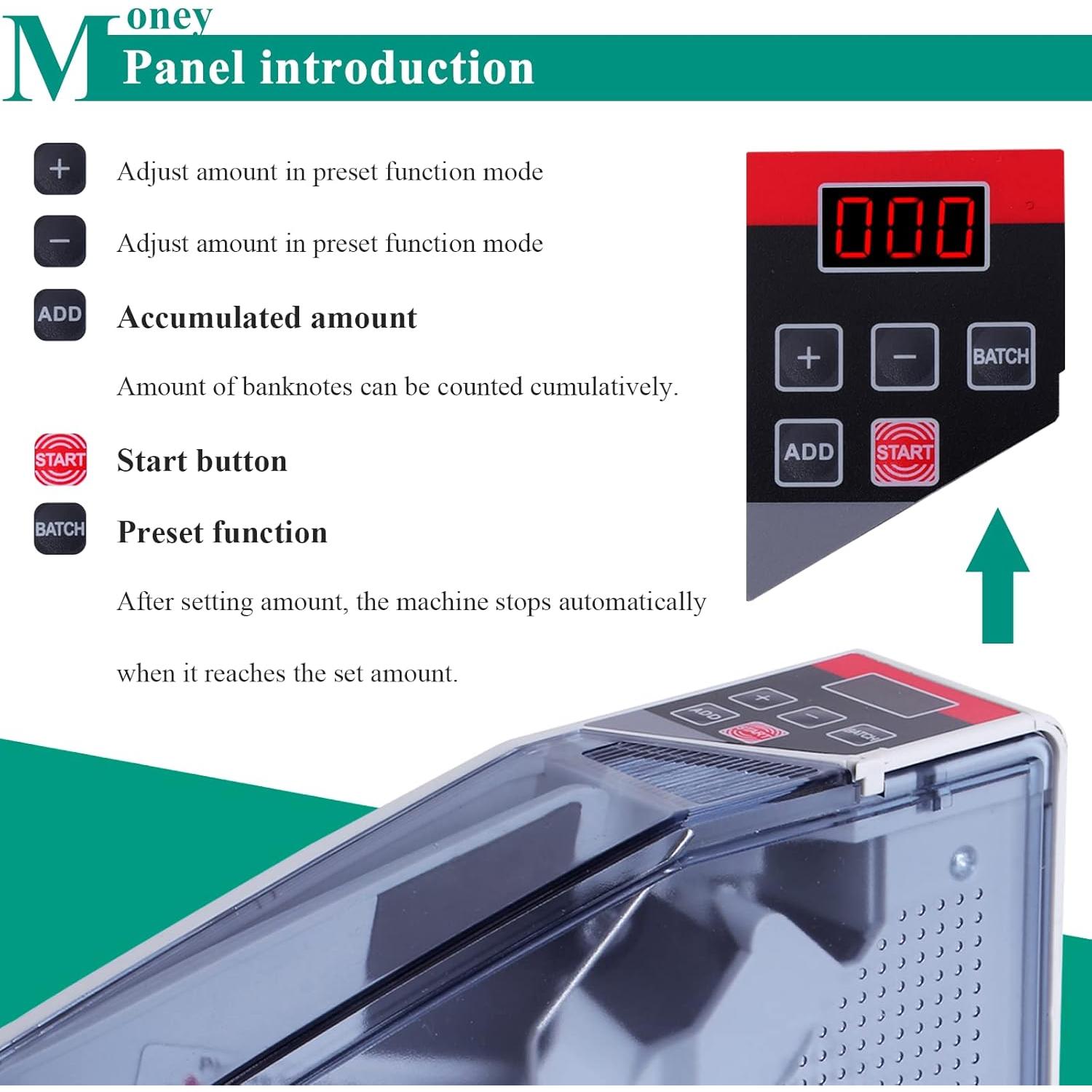 Contadora de Dinero Portátil YMJOINMX Kaci024 para Billetes
