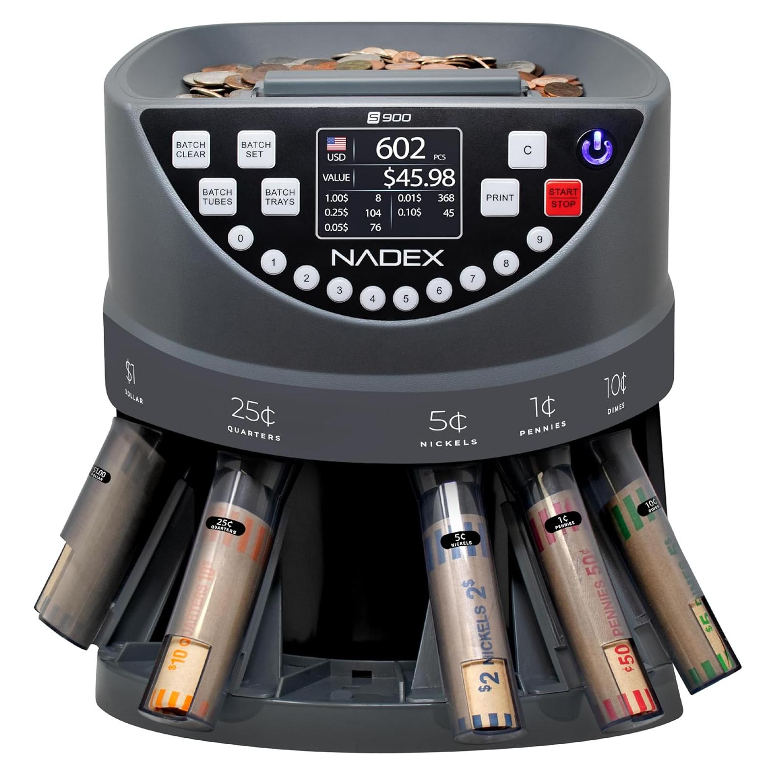 Clasificador de Monedas Nadex S900 con 48 Envoltorios