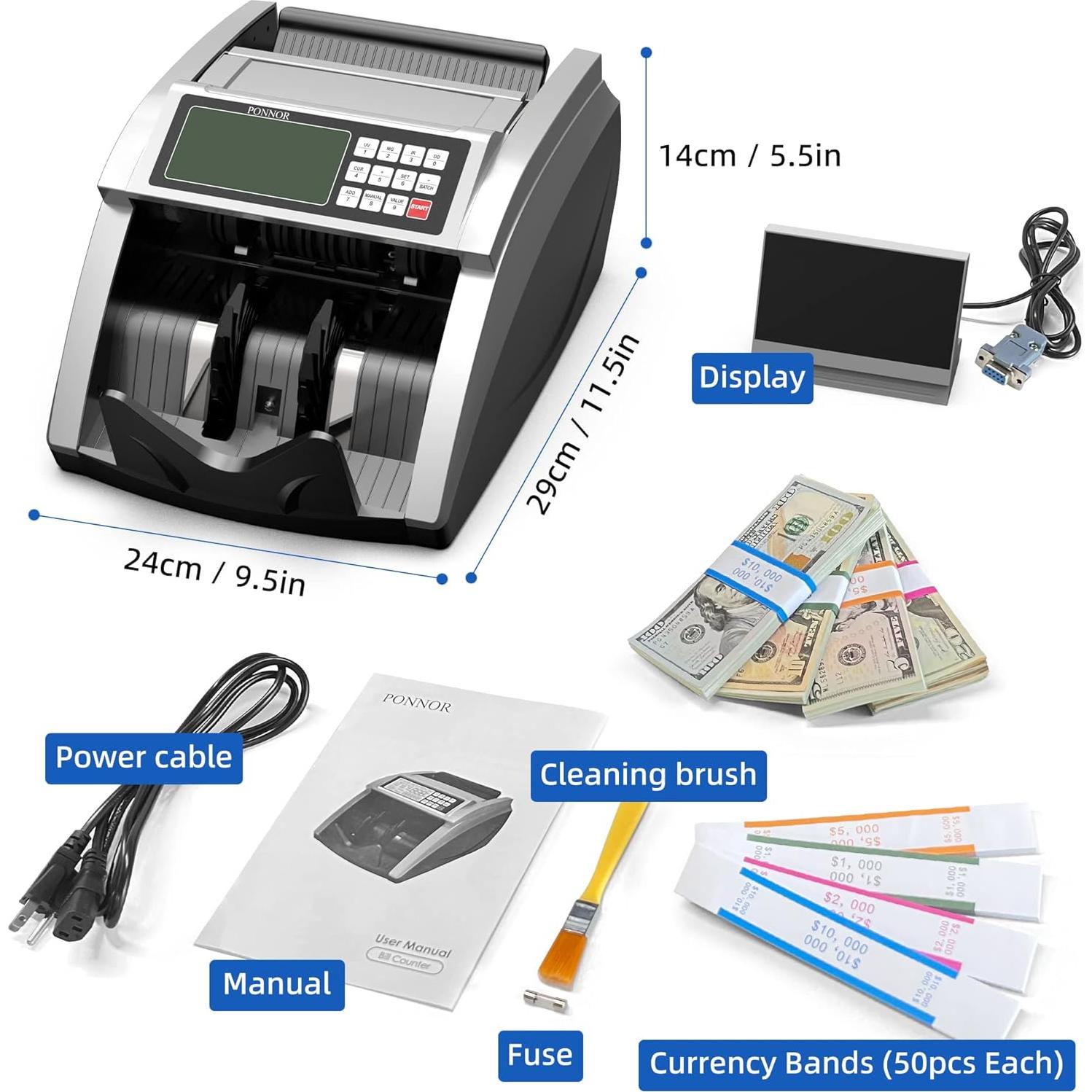 Contadora de Dinero PONNOR AL-5100 con Detección UV/IR
