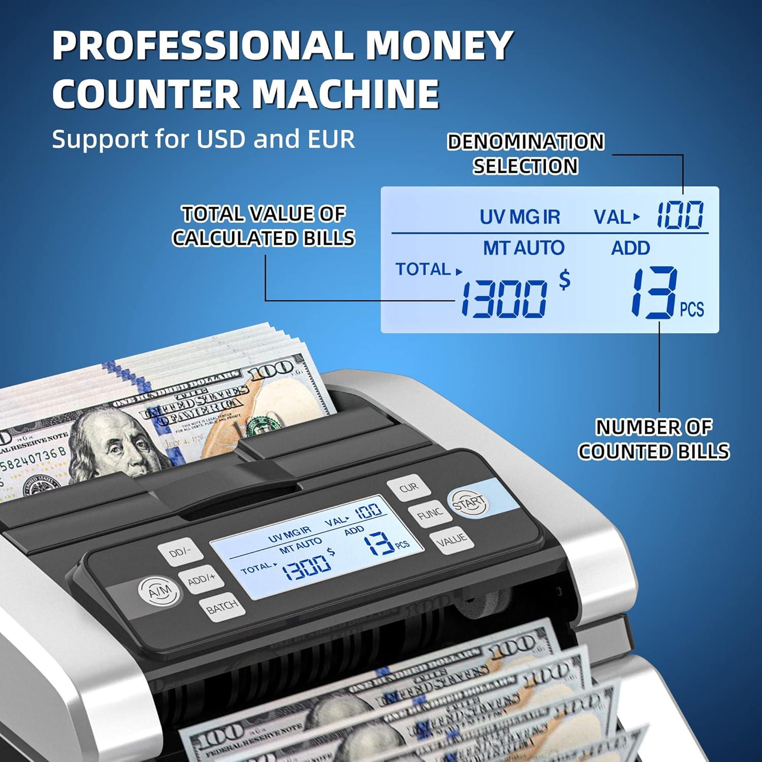 Contadora de Dinero PONNOR K06 con Detección de Falsificaciones