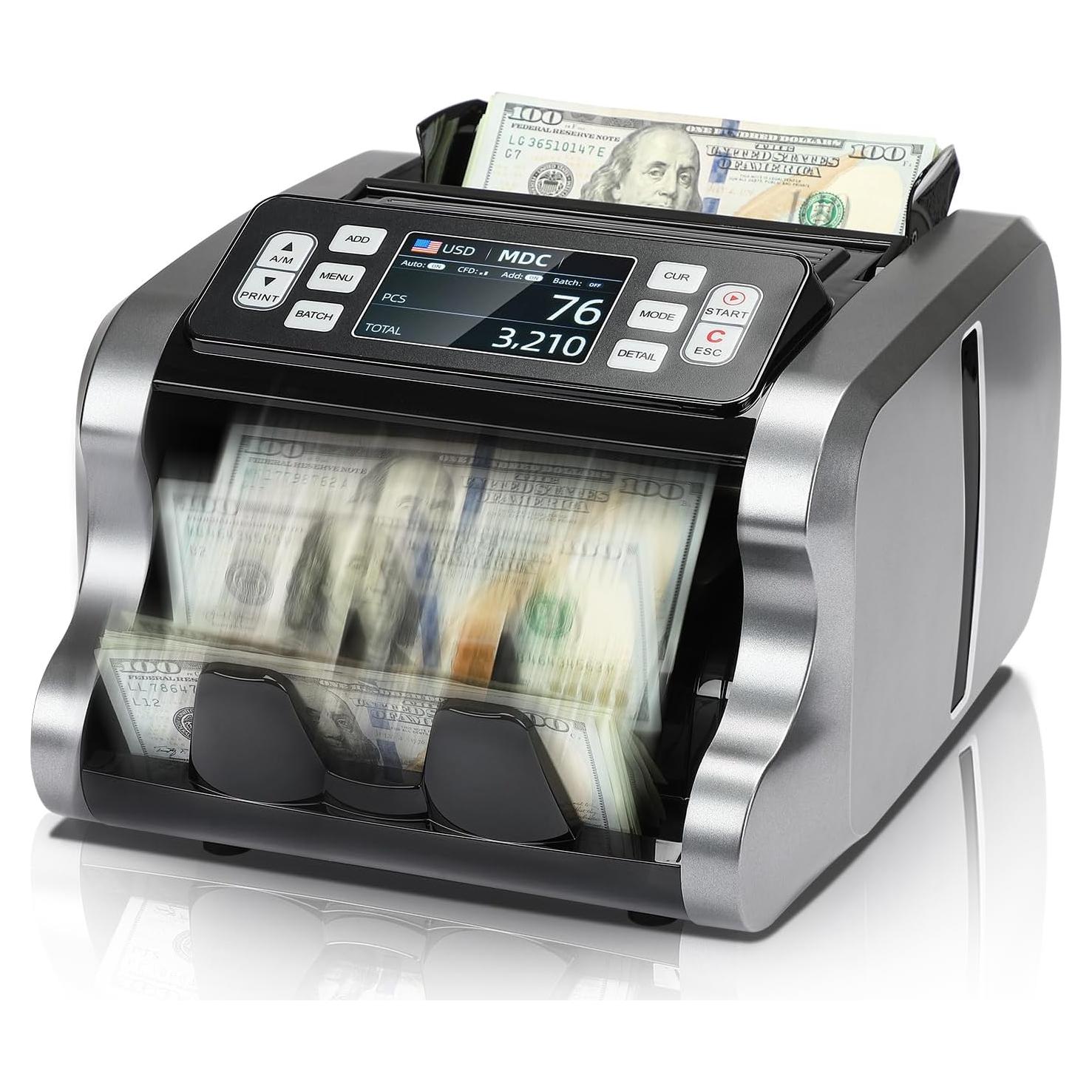 MUNBYN IMC09 Contadora de Dinero Mixta UV/MG/IR, Pantalla 3.5"