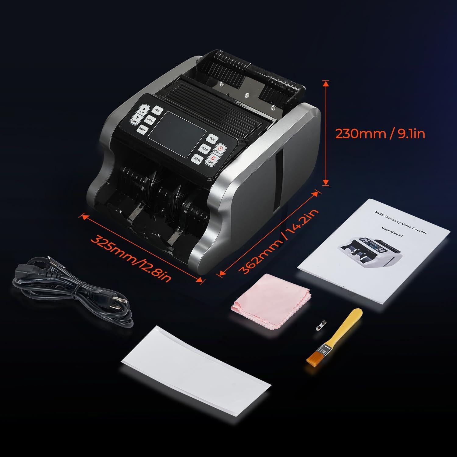 MUNBYN IMC09 Contadora de Dinero Mixta UV/MG/IR, Pantalla 3.5"