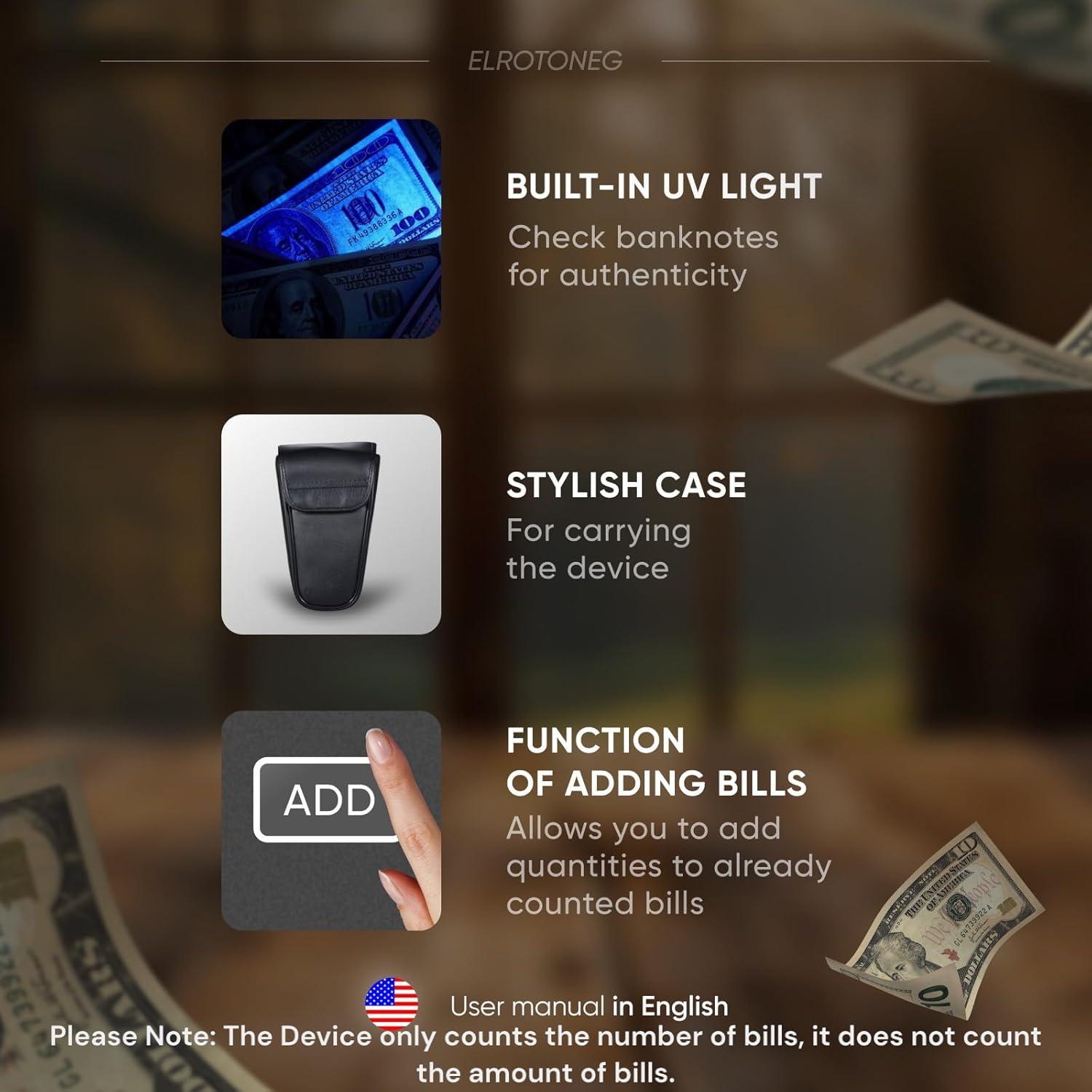 Máquina Contadora de Dinero ELROTONEG V30, 600 billetes/min